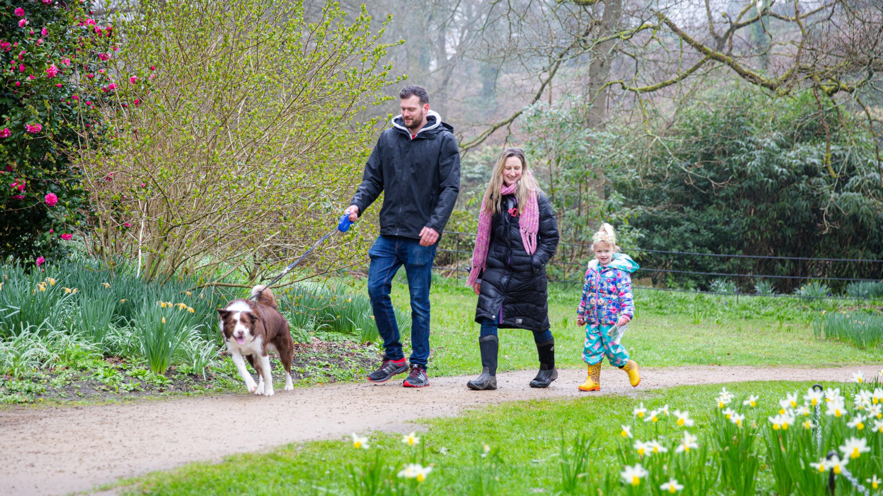 Visitors on the Easter trail at Quarry Bank, Cheshire