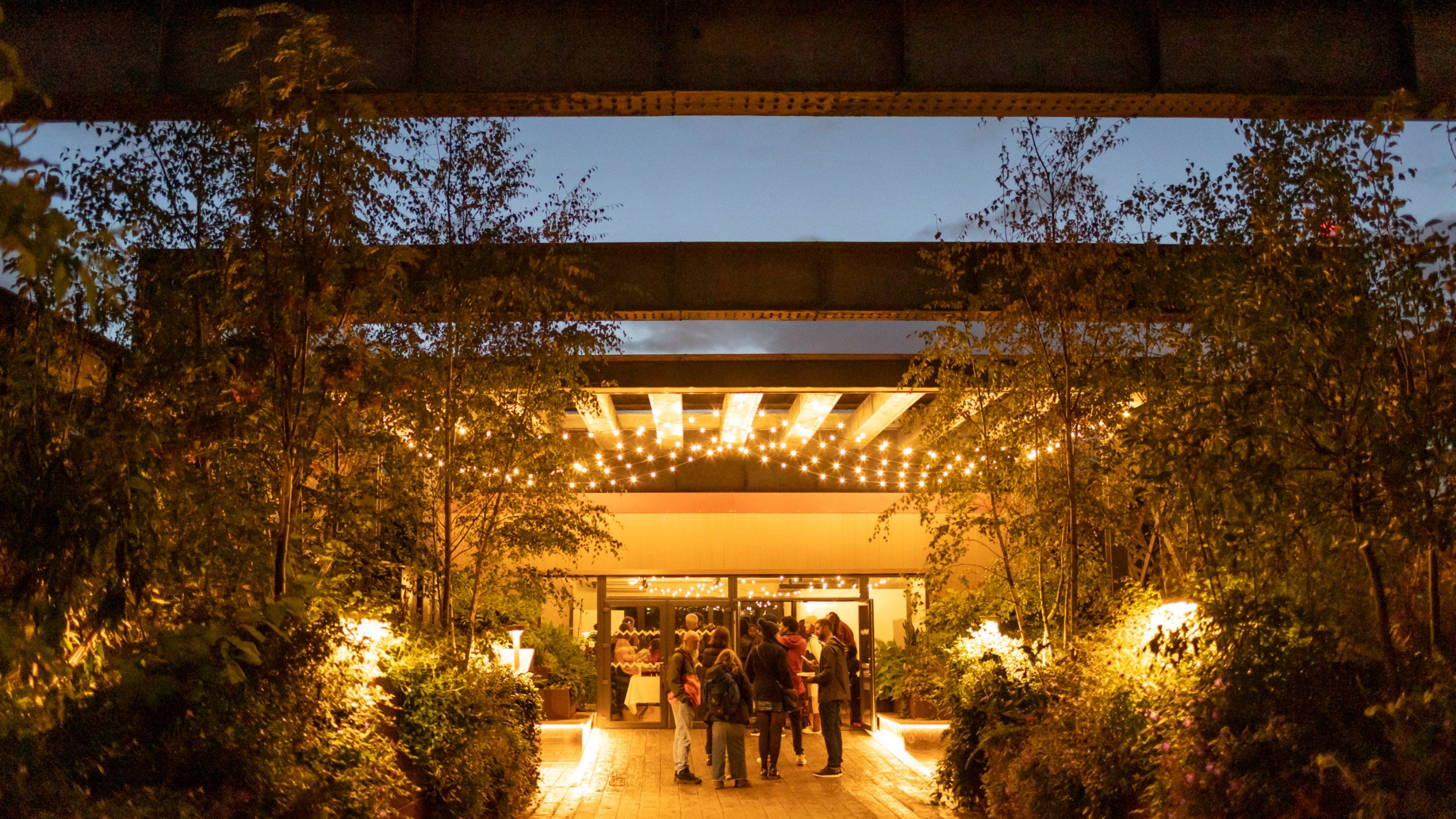 Evening community event at Castlefield Viaduct, Manchester