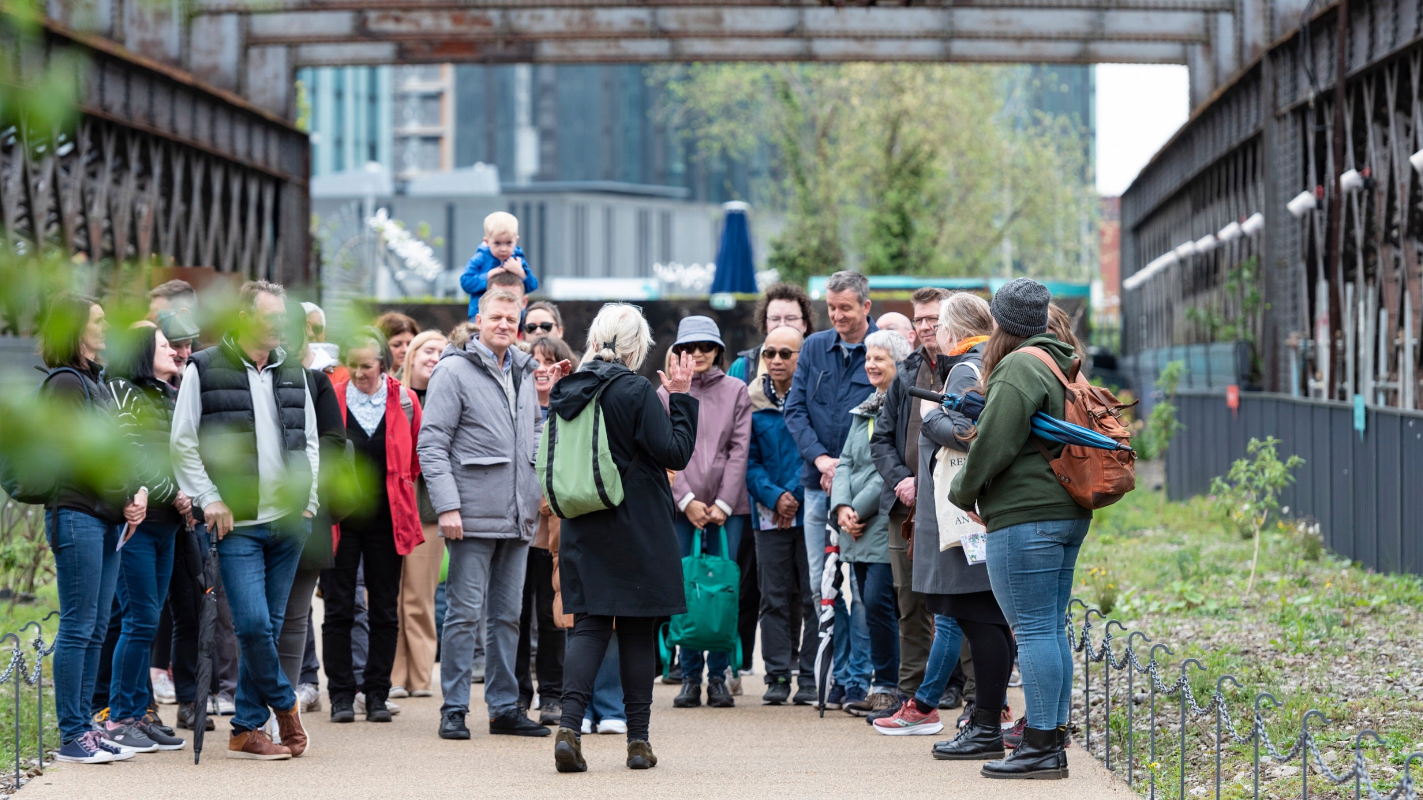 A group tour of Castlefield Viaduct, Manchester