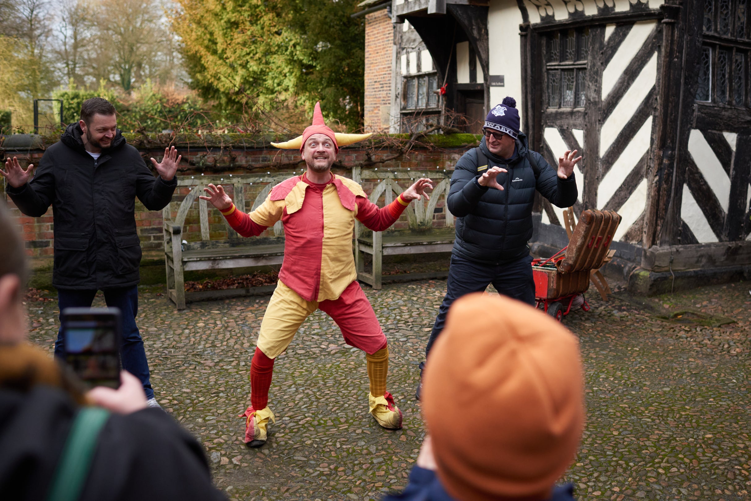 Jester entertains the crowd with mischief and merriment galore