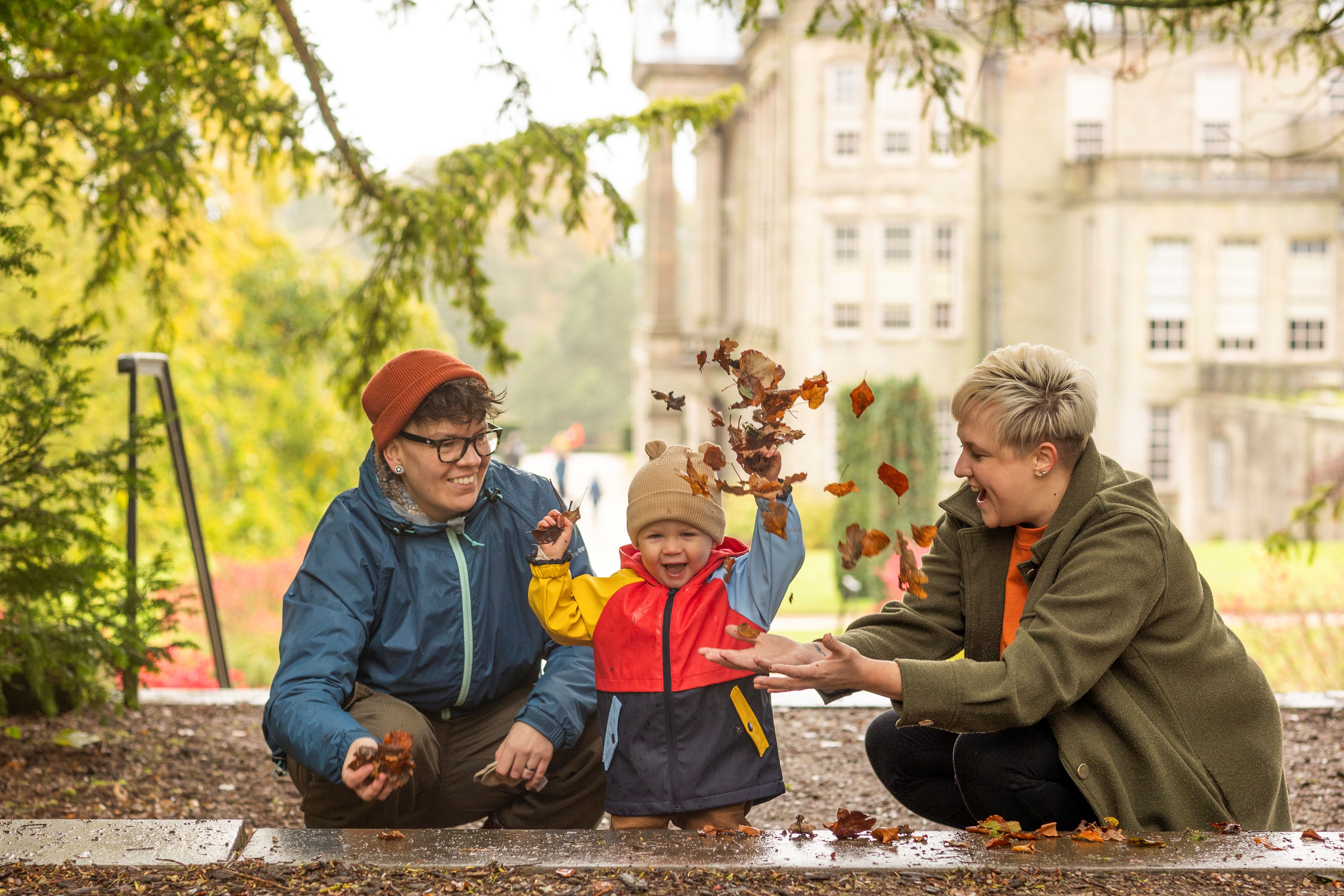 Visitors exploring the garden at Lyme, Cheshire