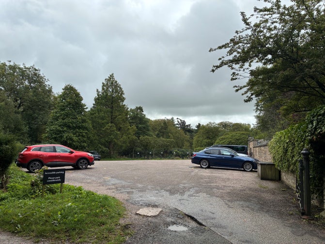 Lyme Stables car park offers level access to the house and garden