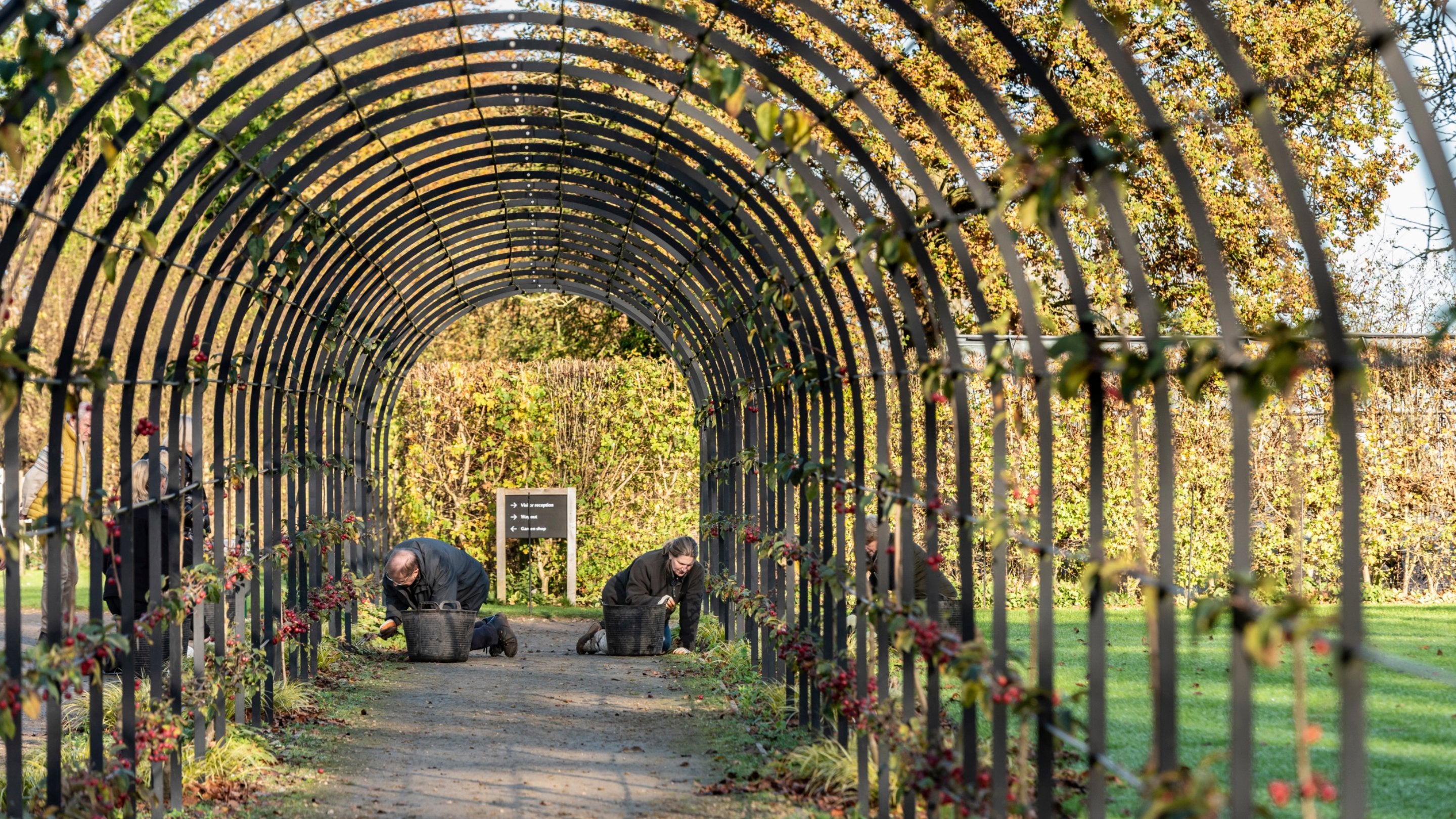 Gardeners at work in Quarry Bank Mill, Cheshire