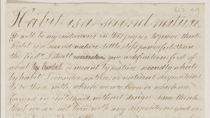 An old document with old script wiring