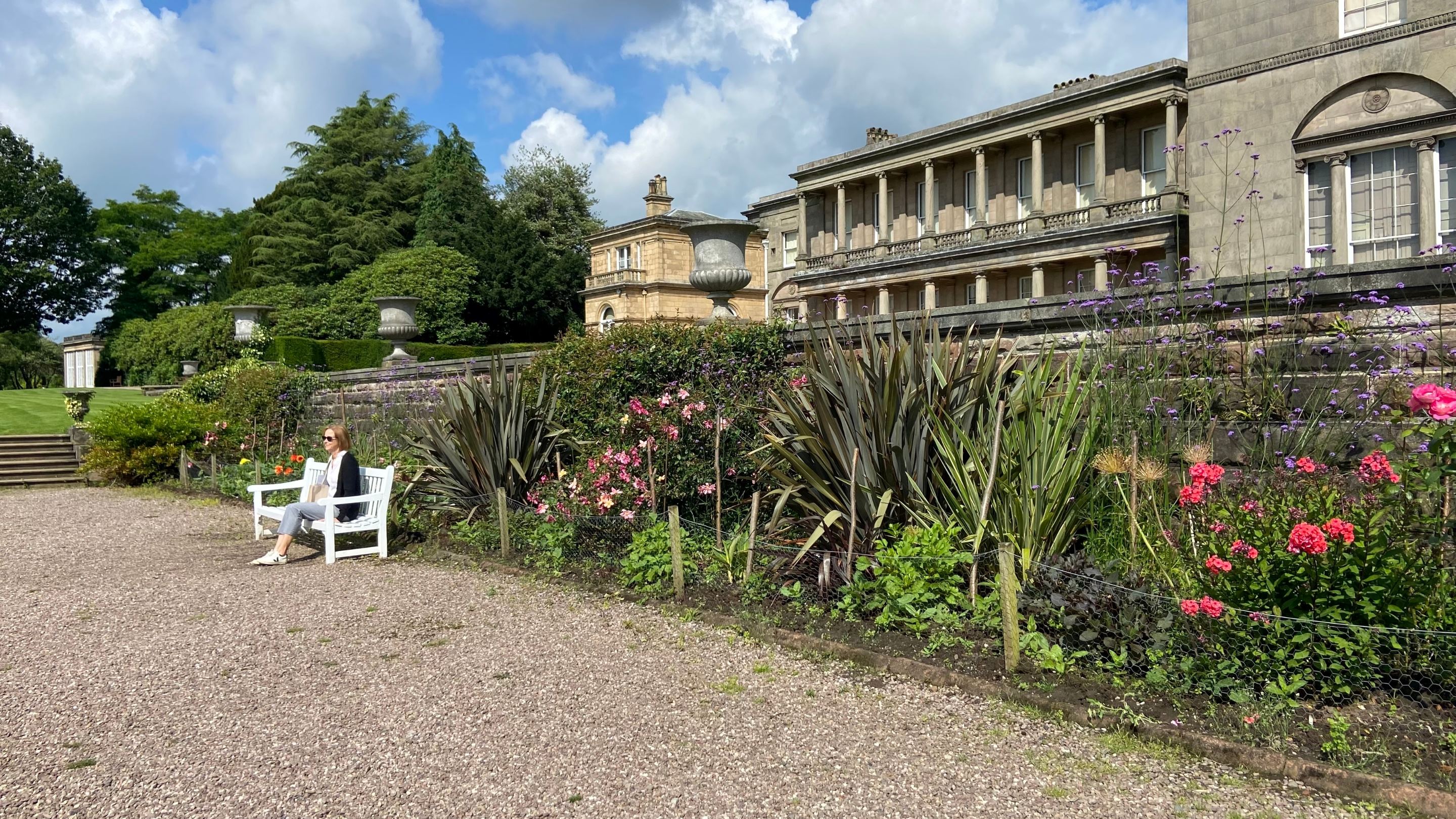Visitor in the Italian Garden, Tatton Park, Cheshire