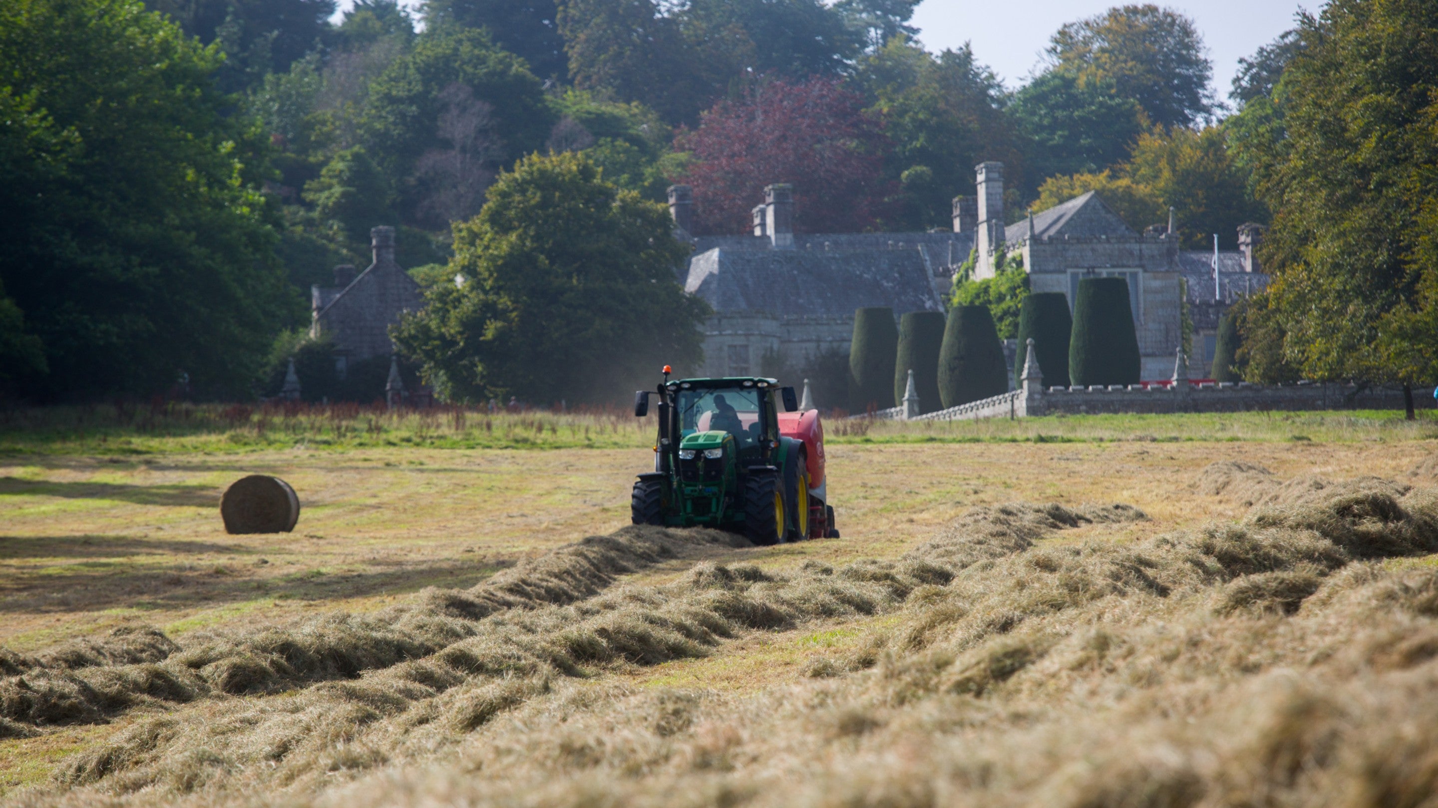 A field at Lanhydrock being prepared for seed sowing as part of the Cornish Meadows Project