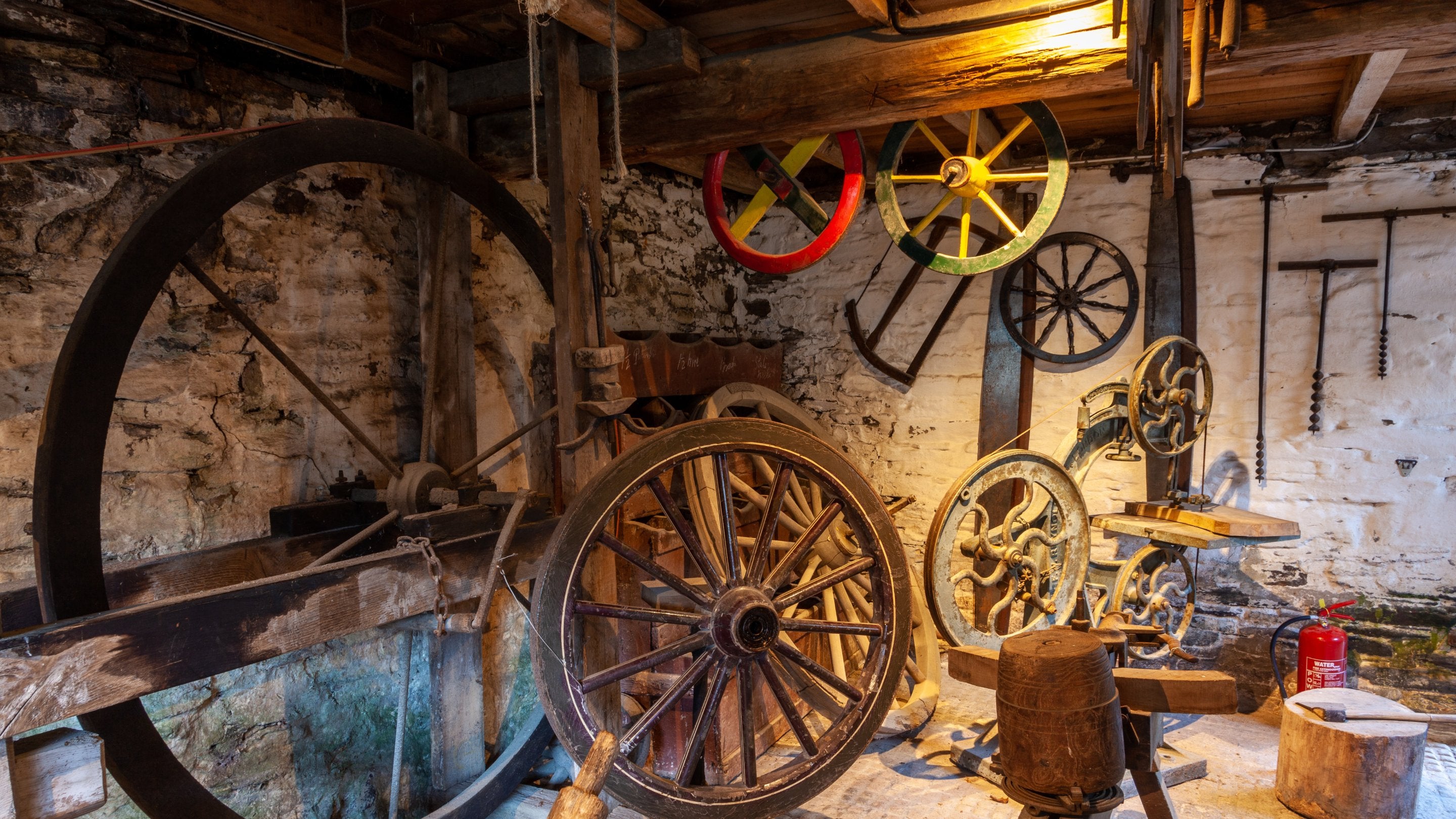 Wheelwrights workshop at Cotehele Mill, Cornwall