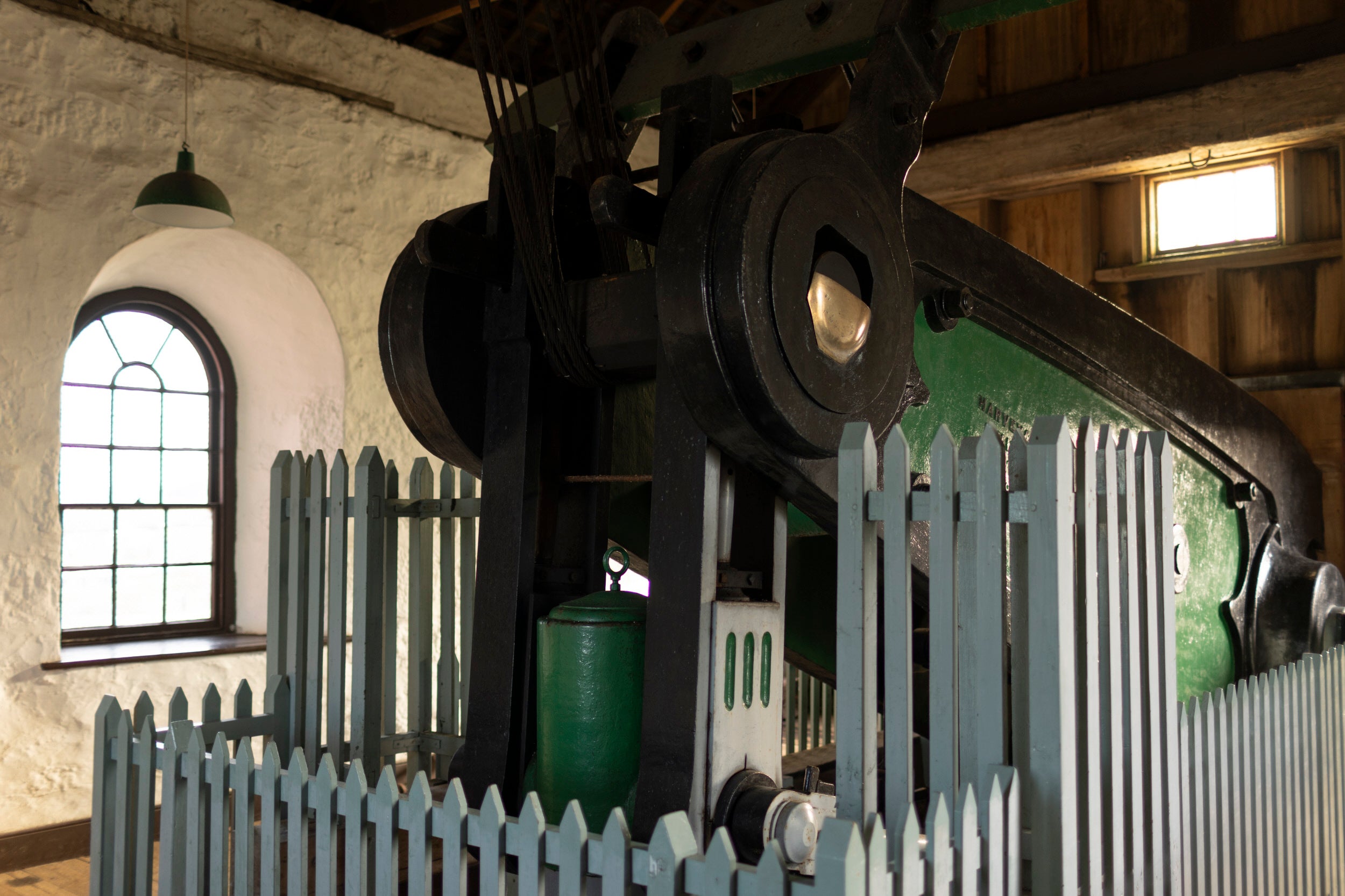 The beam of the large pumping engine in Taylor's Engine House East Pool Mine, Cornwall.