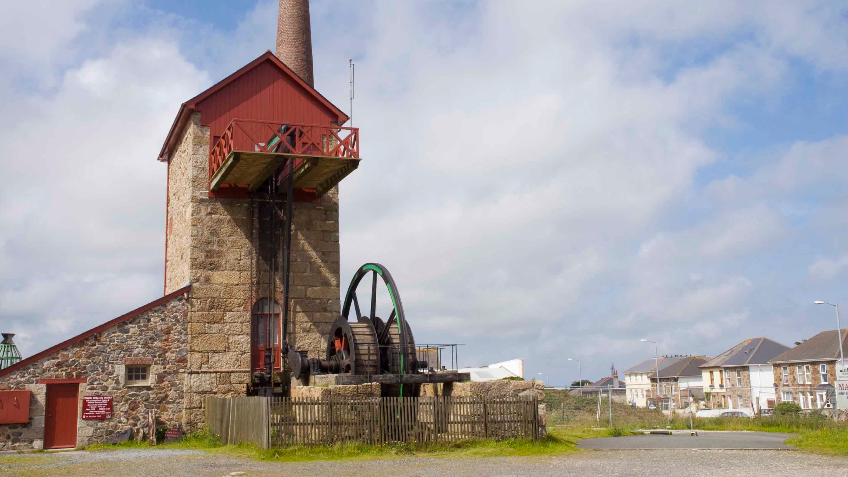 The engine house at East Pool Mine at Pool, near Redruth, Cornwall