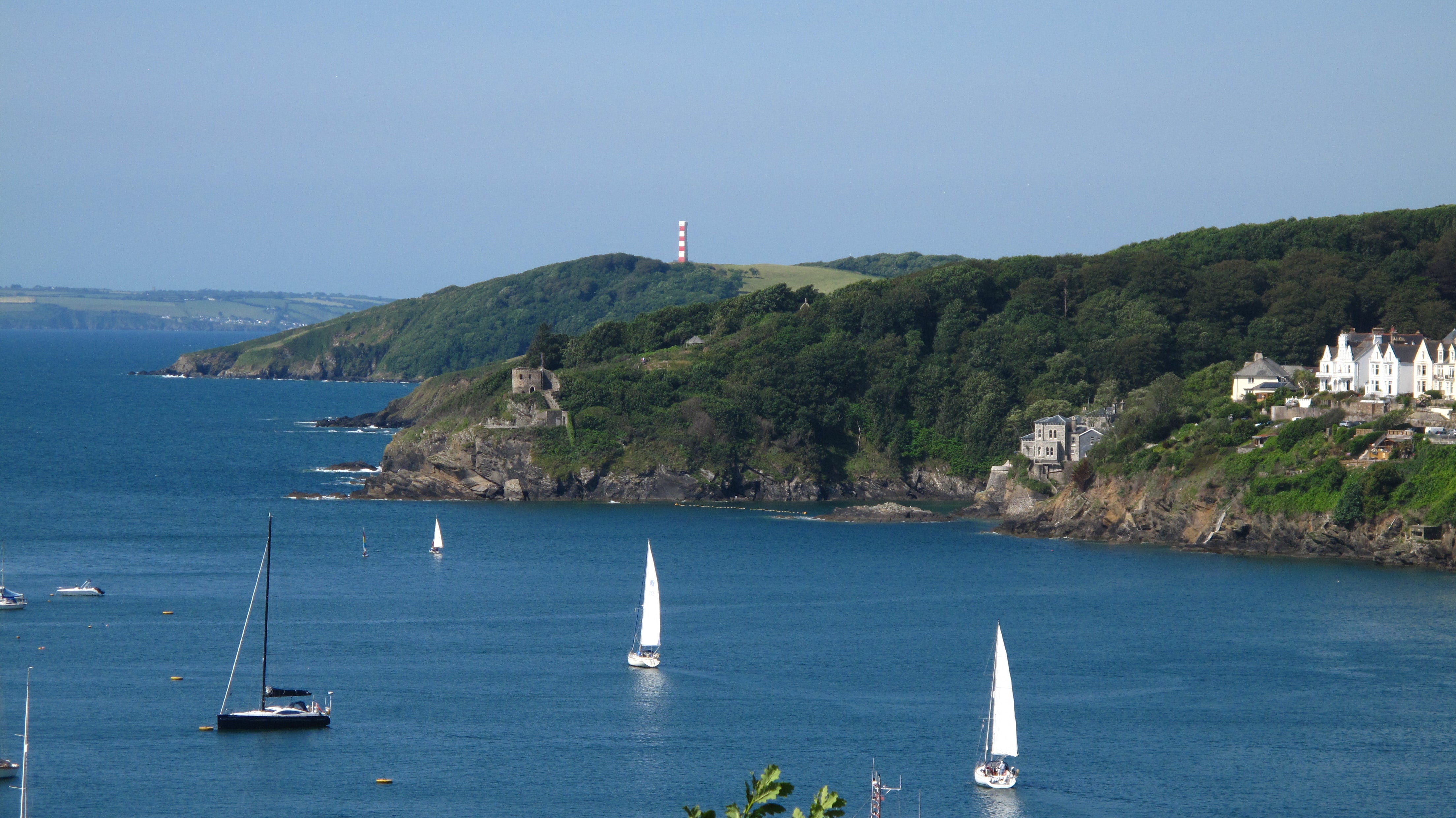 Looking over Fowey Estuary to the Gribbin