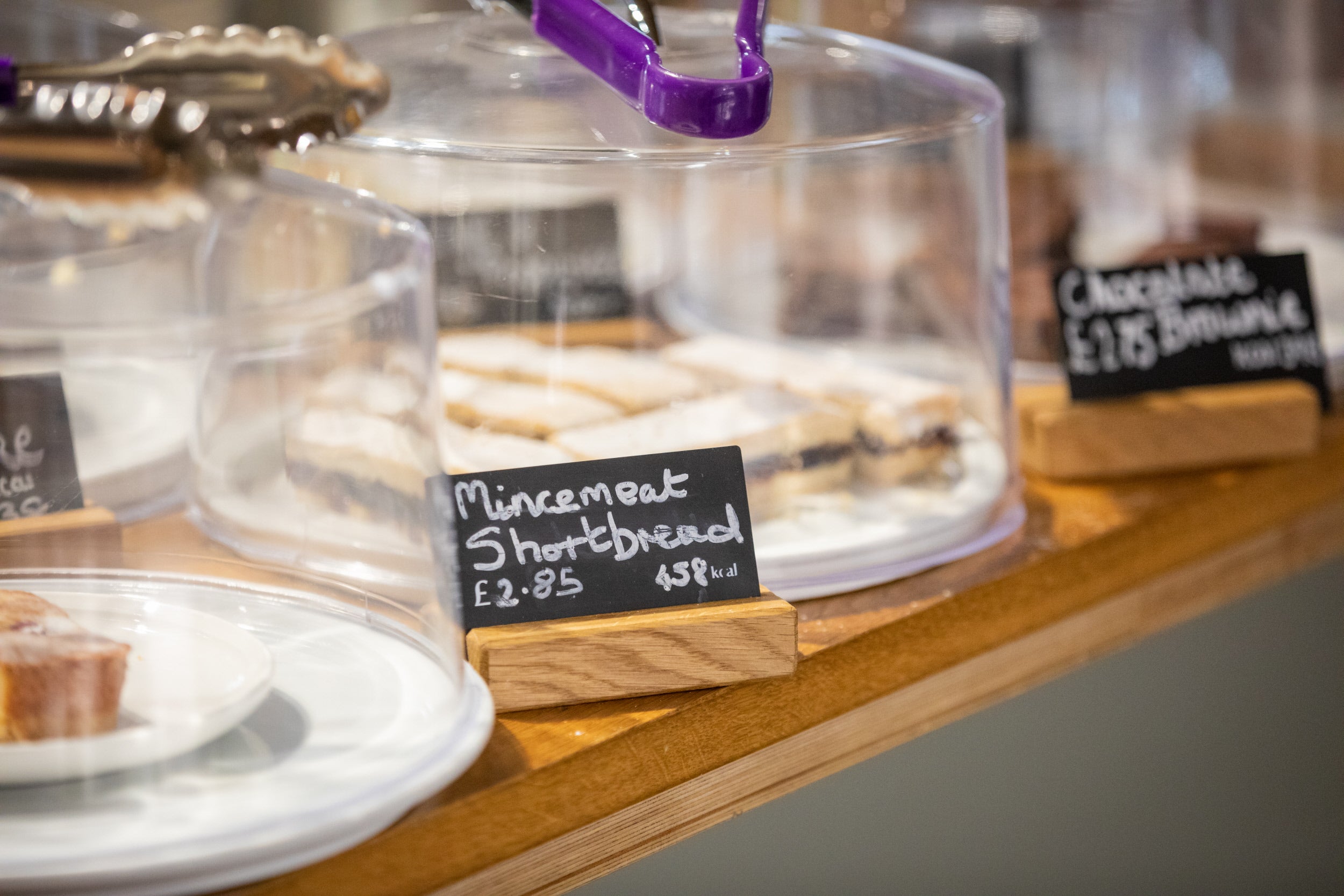 Cake display in the Piggery tea-room at Godolphin, Cornwall