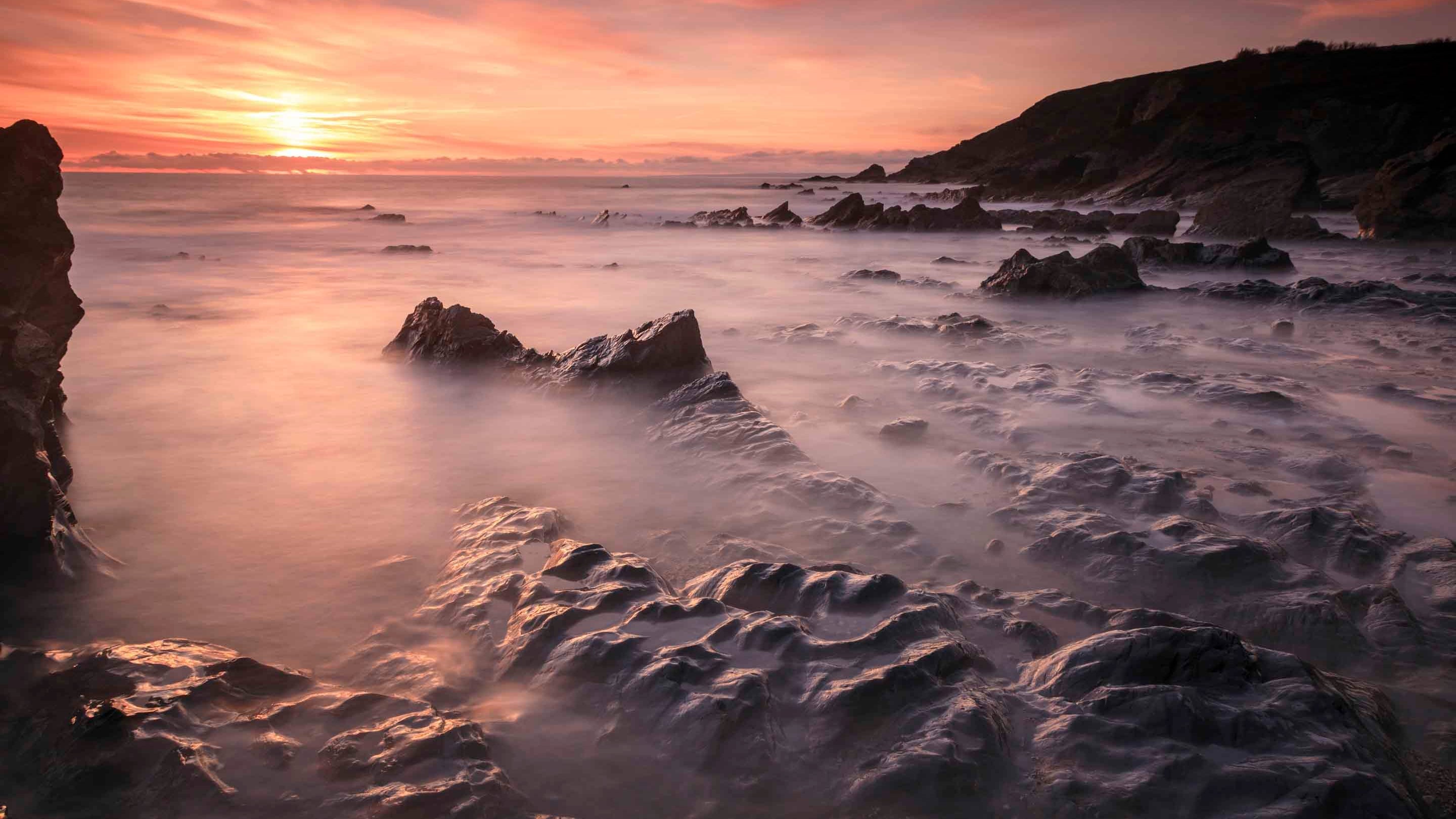 The mystical shores of Dollar Cove in twilight at Gunwalloe, Cornwall