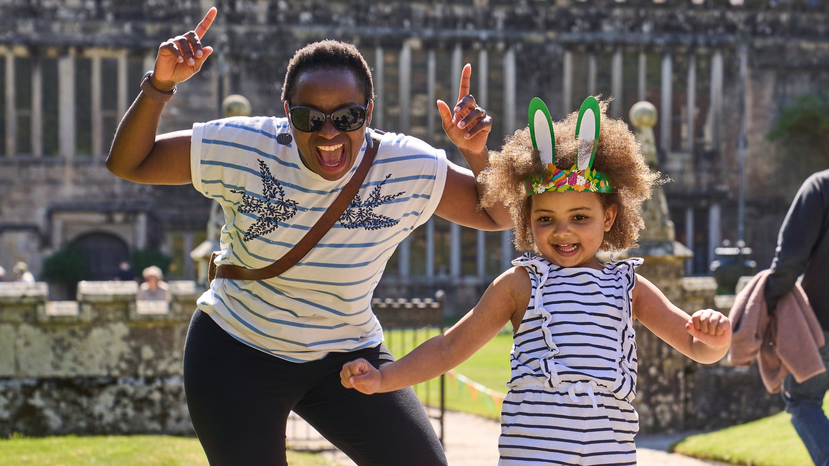 Visitors on an Easter egg trail at Lanhydrock, Cornwall