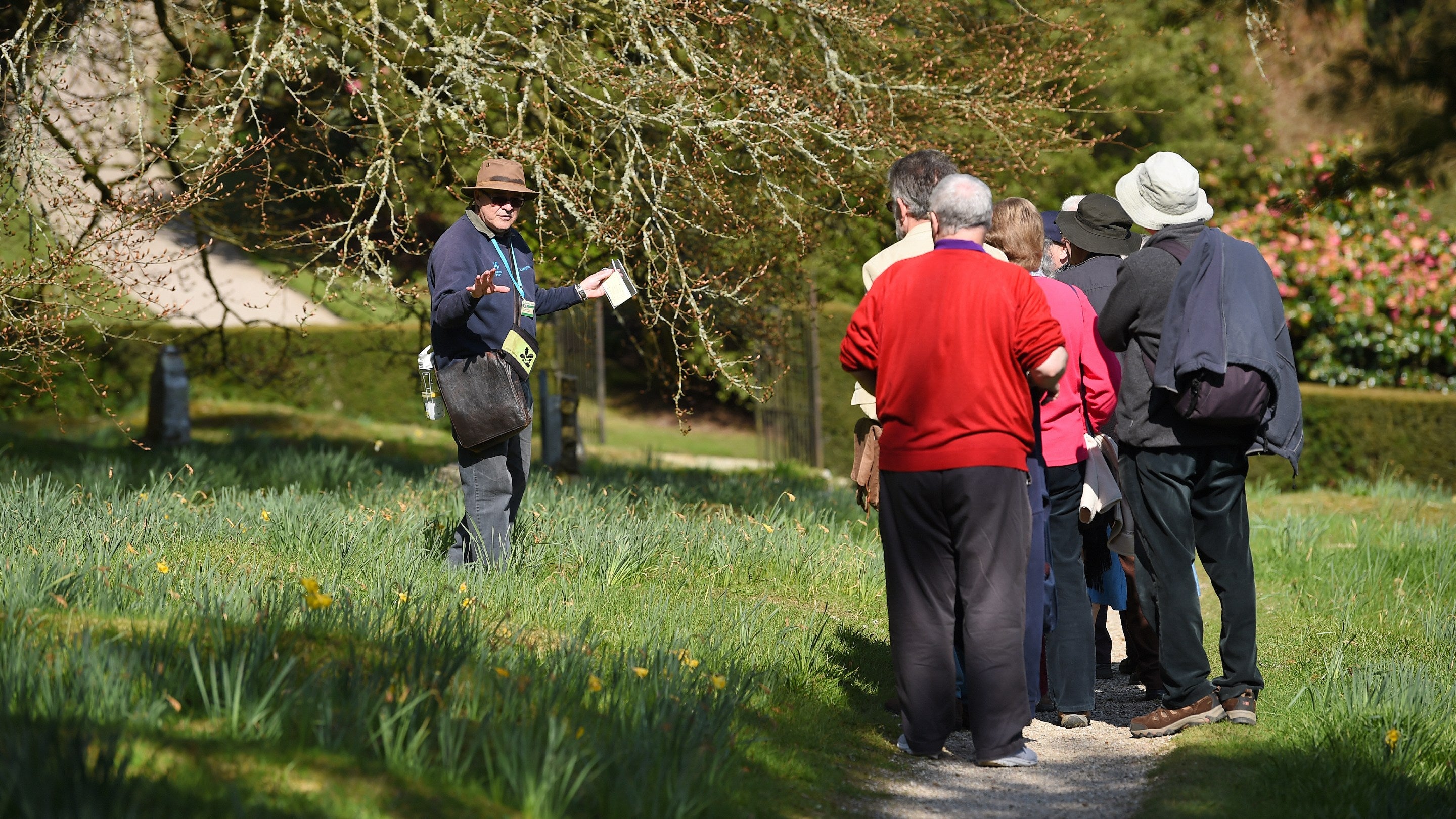 Visitors in the garden at Lanhydrock in Cornwall