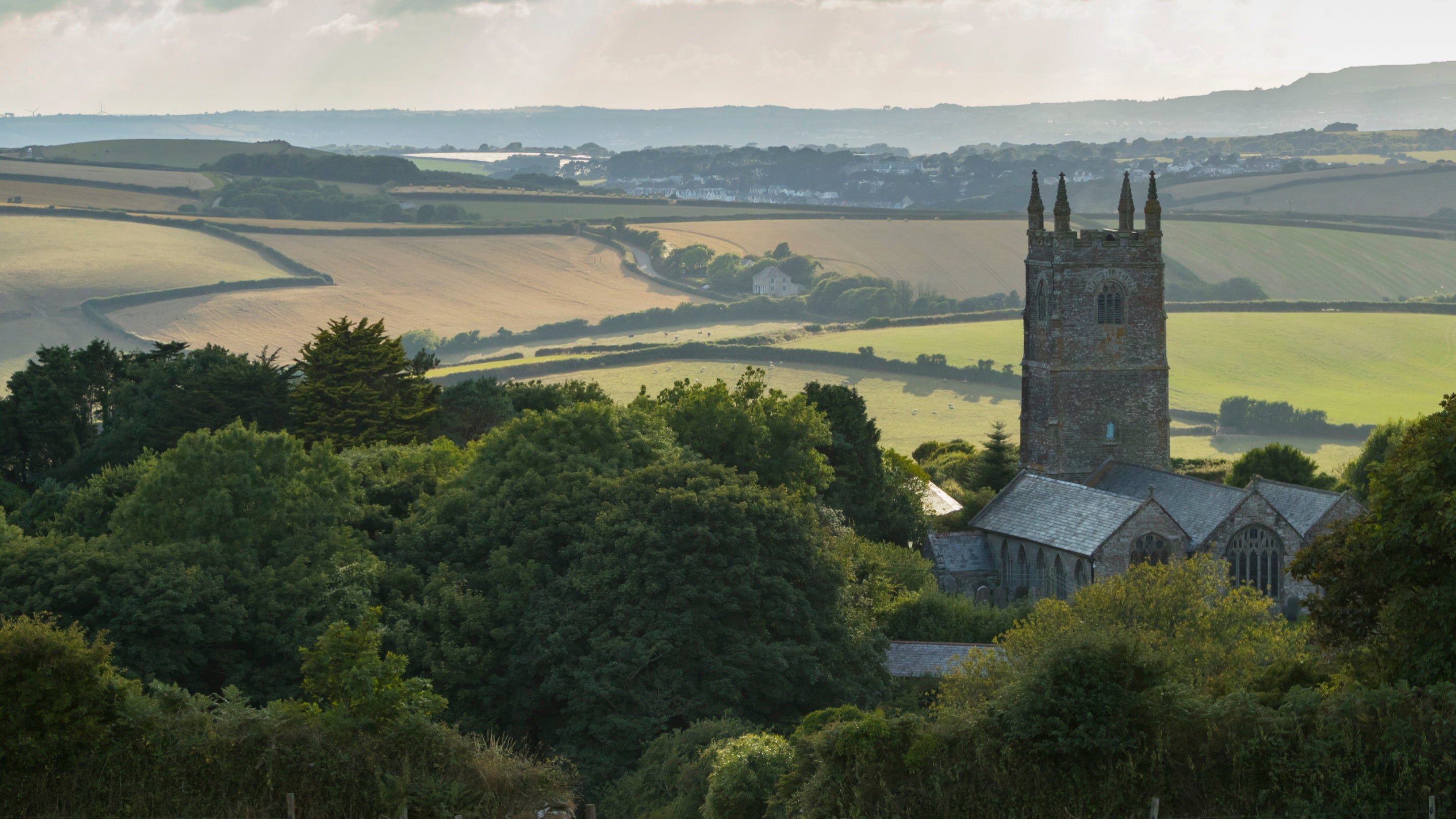 A view towards St Ildierna's Church, Lansallos