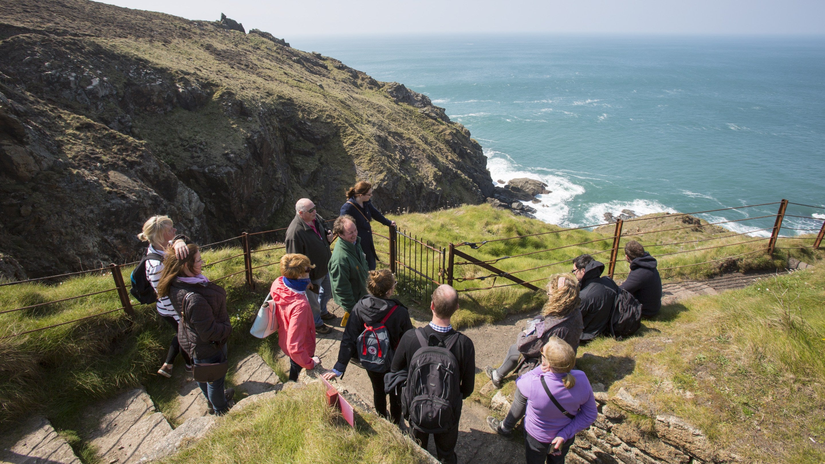 Visitors at the Levant Mine and Beam Engine, Cornwall, in autumn