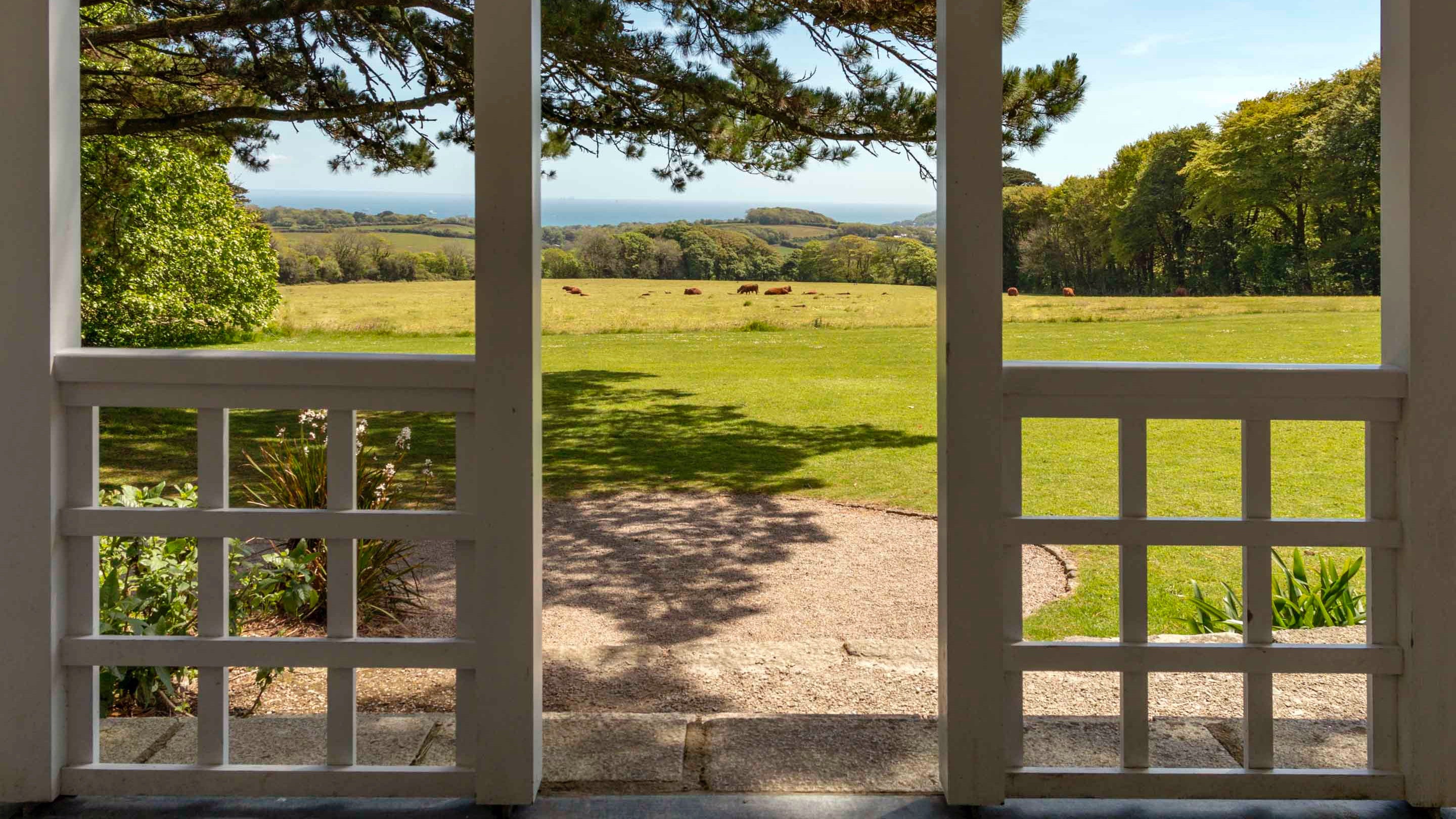 A view over the fields at Trengwainton Garden, Cornwall