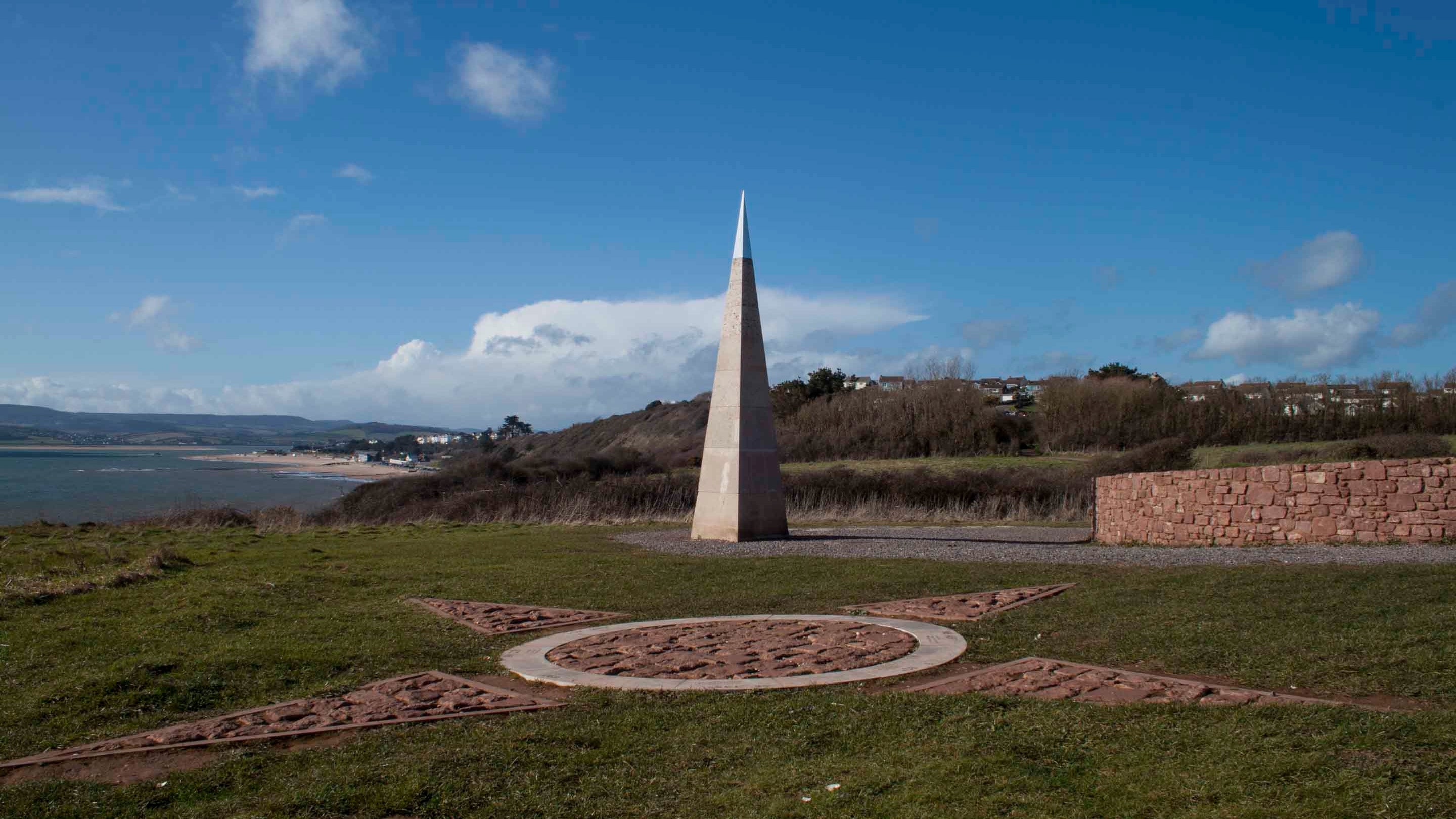 View of the sea and distant coastline from Orcombe Point, East Devon