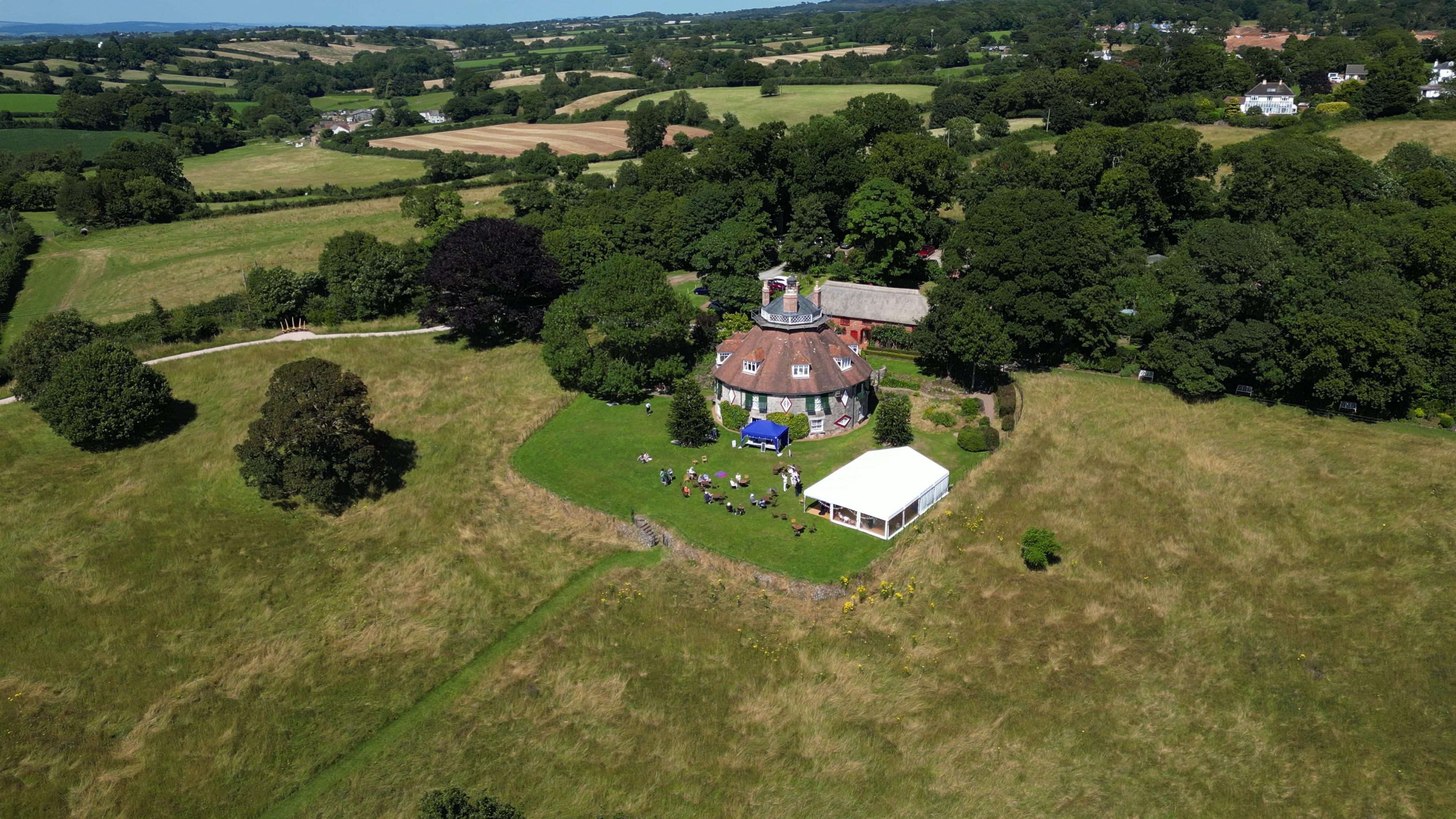 An arial view of A la Ronde during the 2024 Summer Festival
