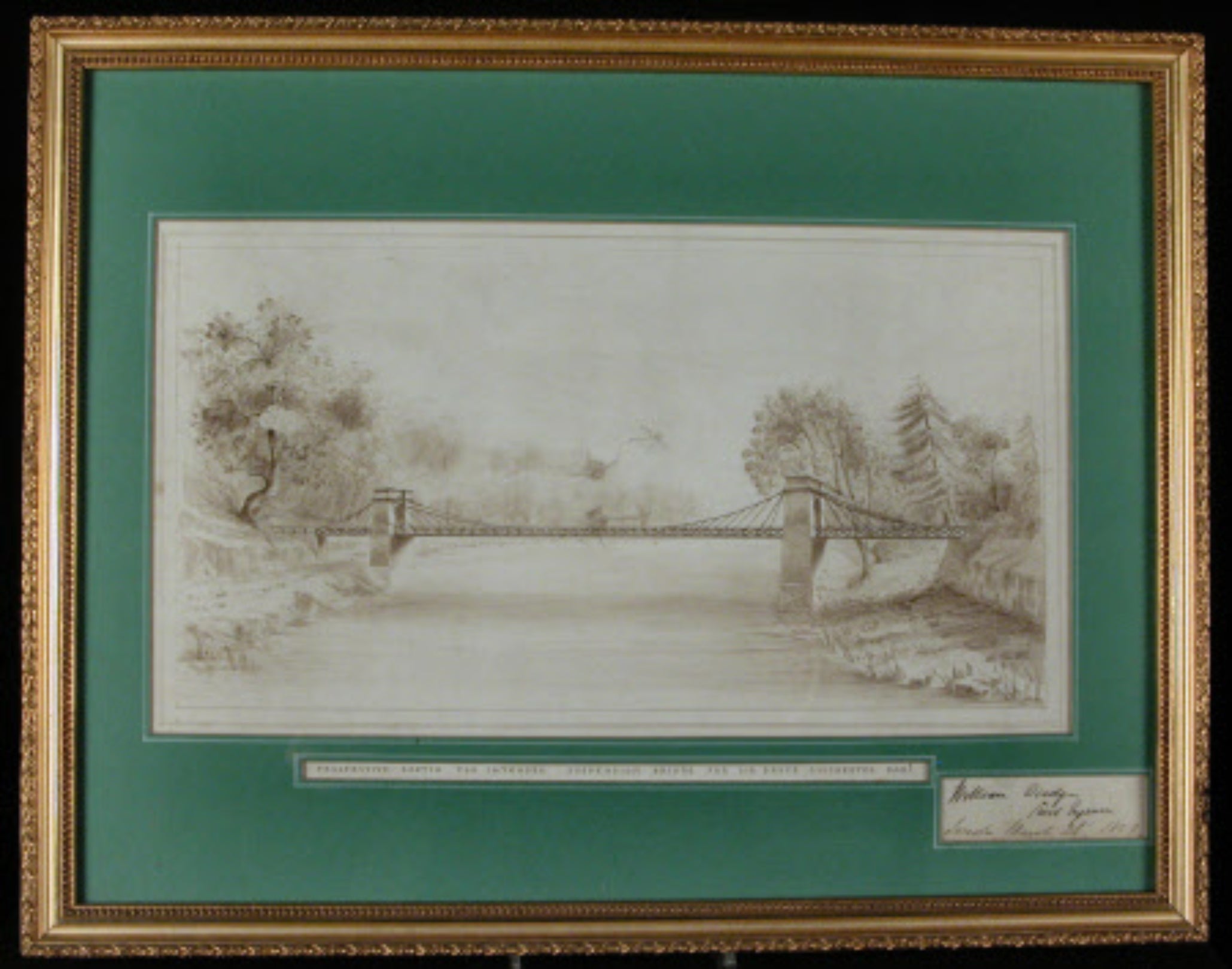 The Intended Suspension Bridge at Arlington Court, Devon by William Dredge (fl.1840-1860)