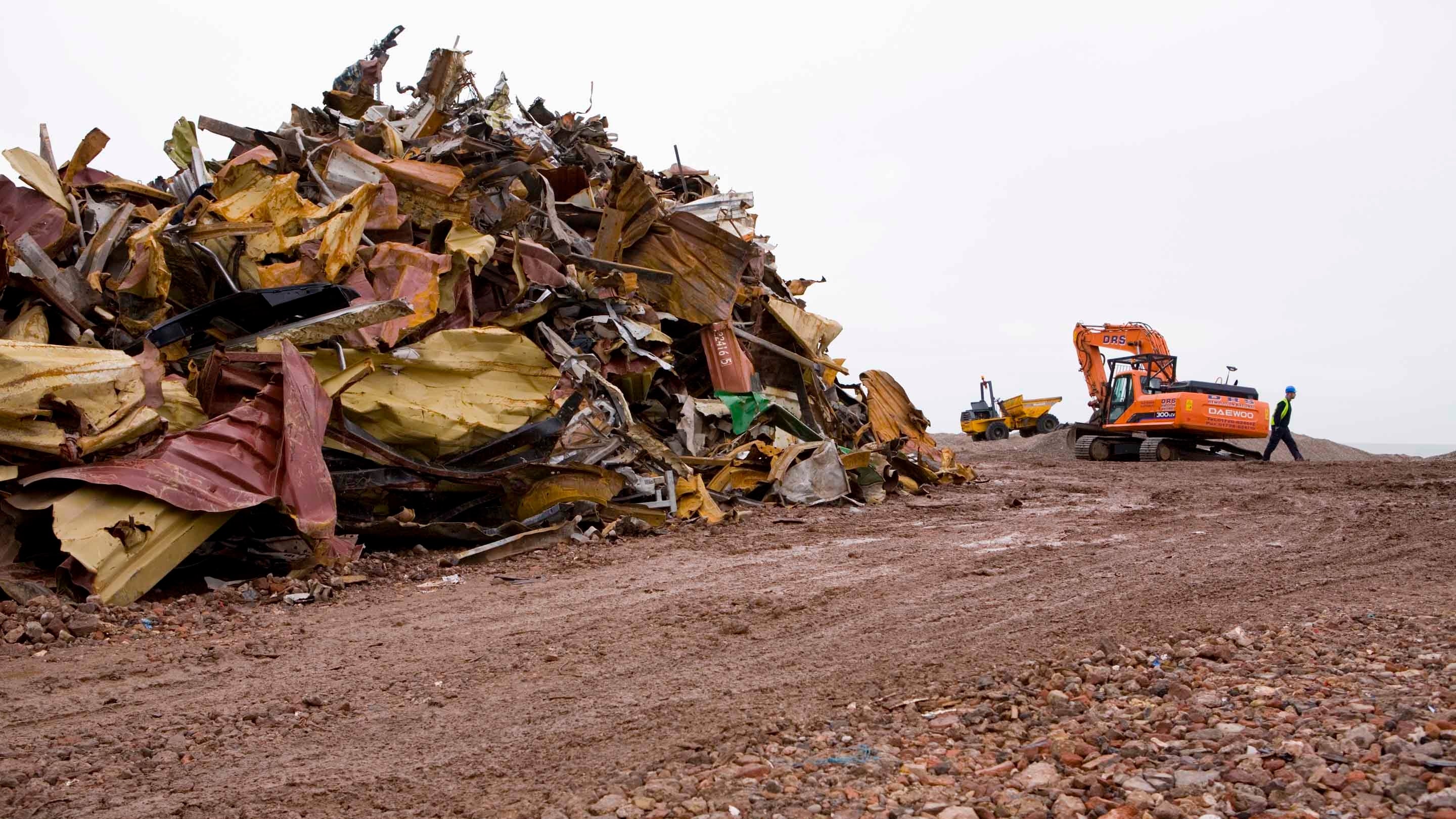 The aftermath of the MSC Napoli shedding its cargo washed up on the beach at Branscombe, Devon