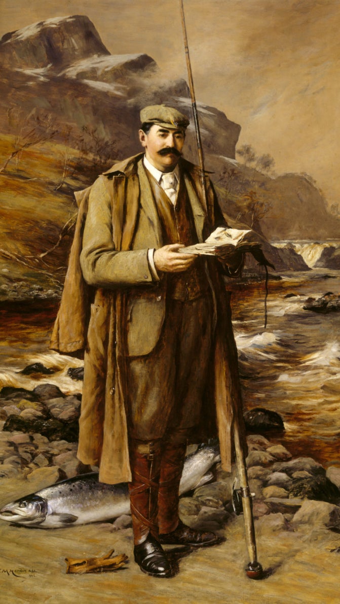 A painting of JULIUS DREWE (1856-1931) AT FASKALLY, c1900 by C M Hardie (1858-1916) at Castle Drogo, Devon