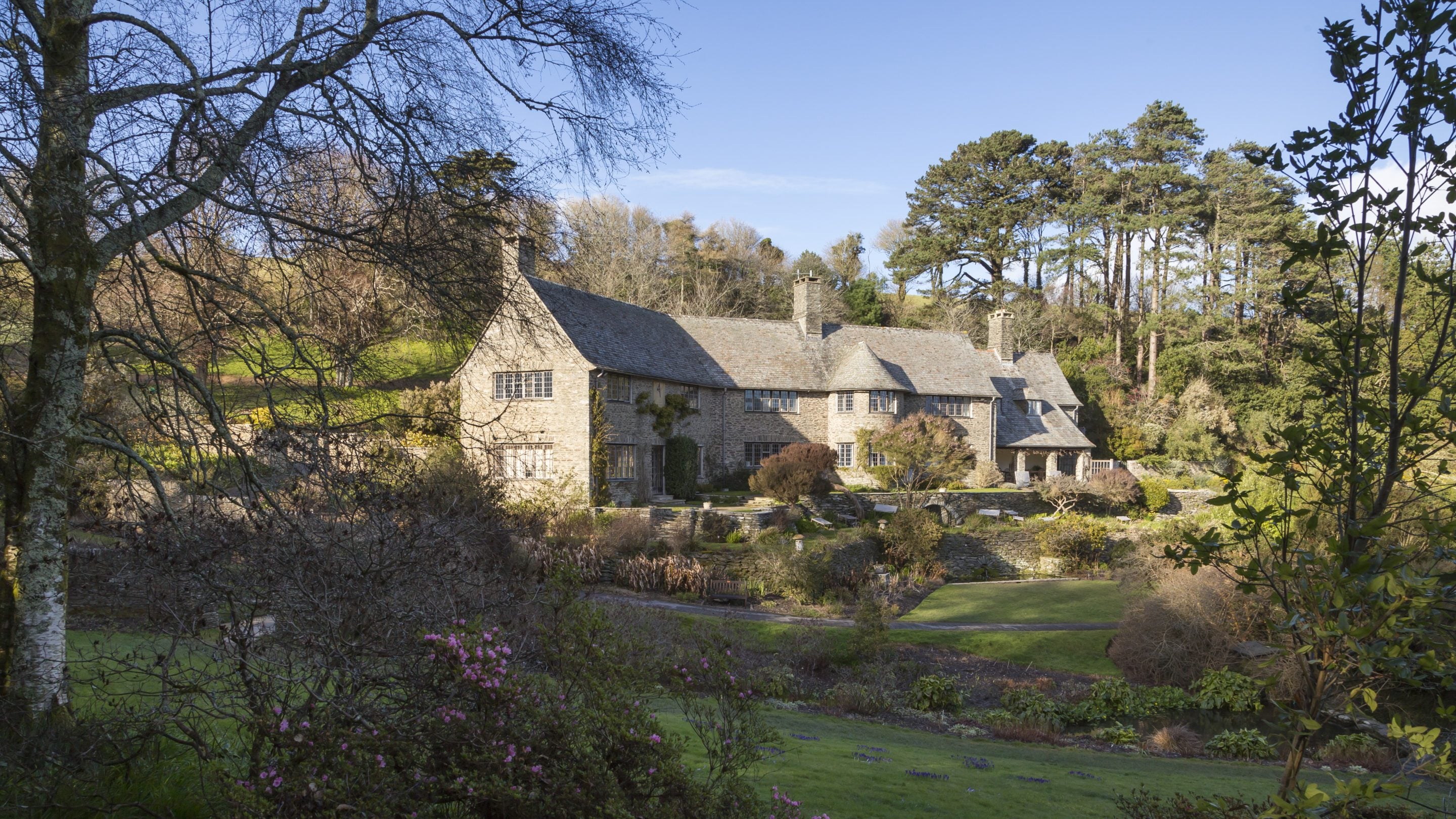 A view of the house from the Tulip Tree, Coleton Fishacre, Devon