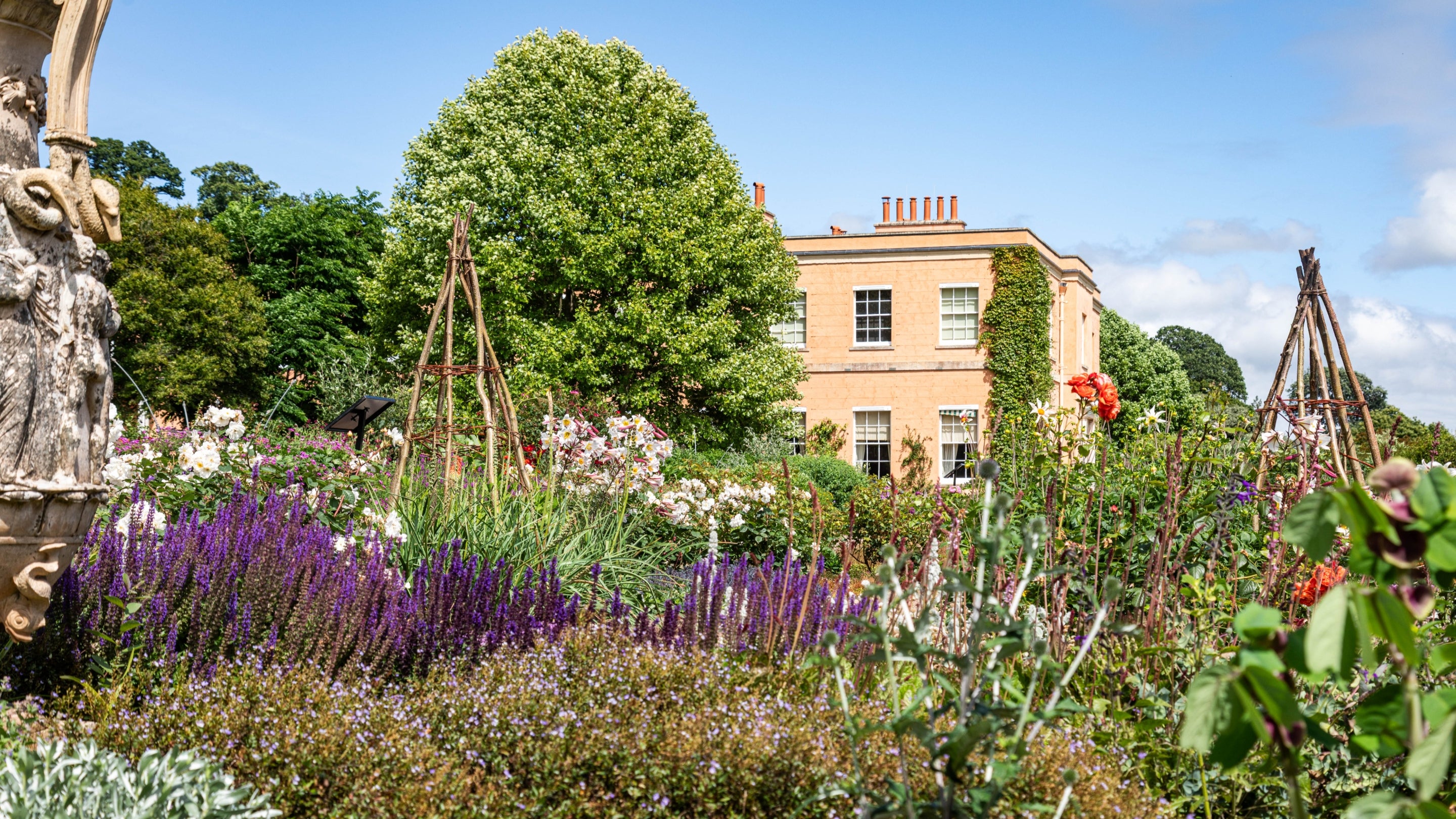 Colourful summer flower beds in the Terrace Garden at Killerton