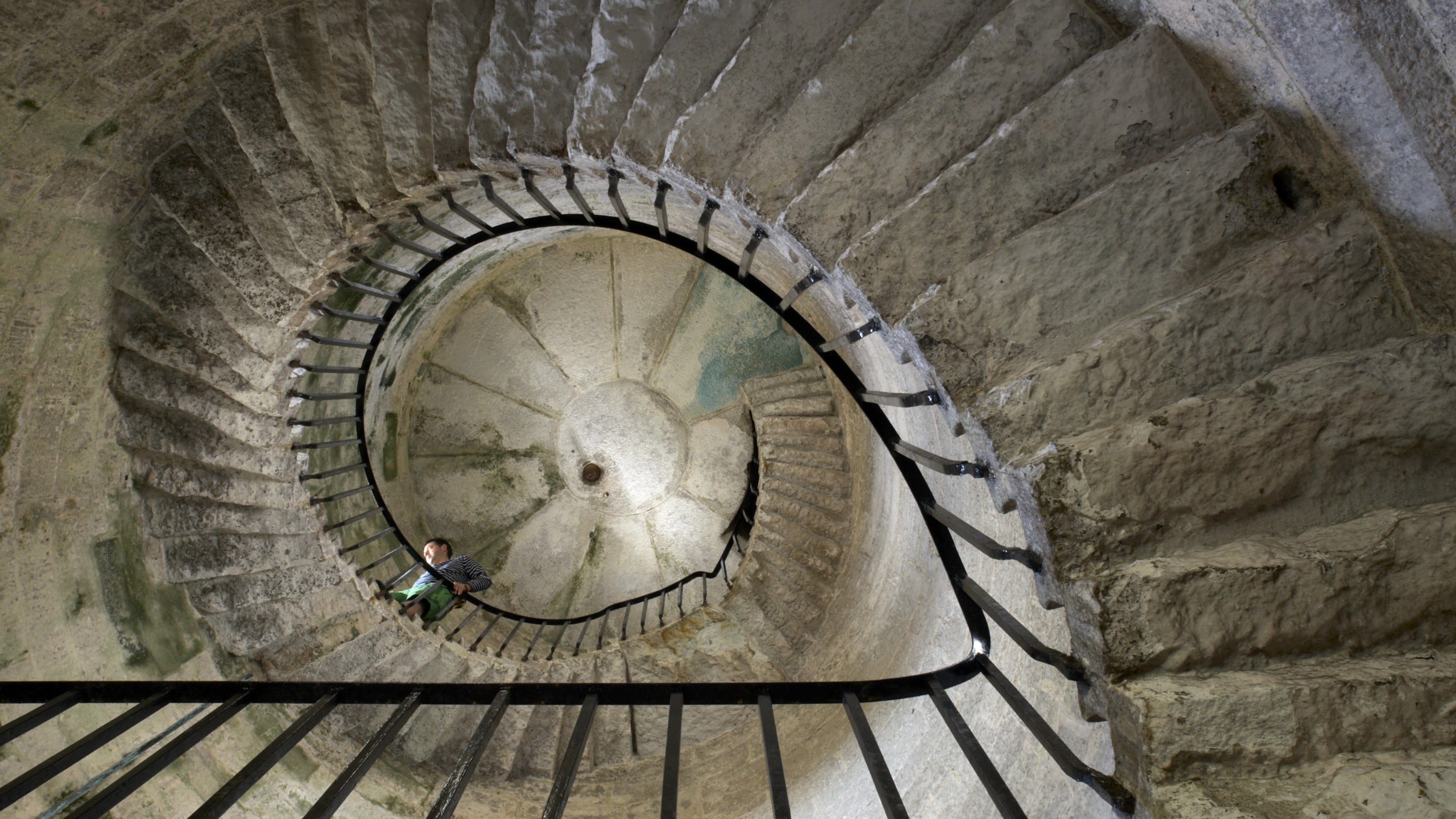 Spiral staircase inside the Old Light, the lighthouse on Lundy Island, in the Bristol Channel, Devon