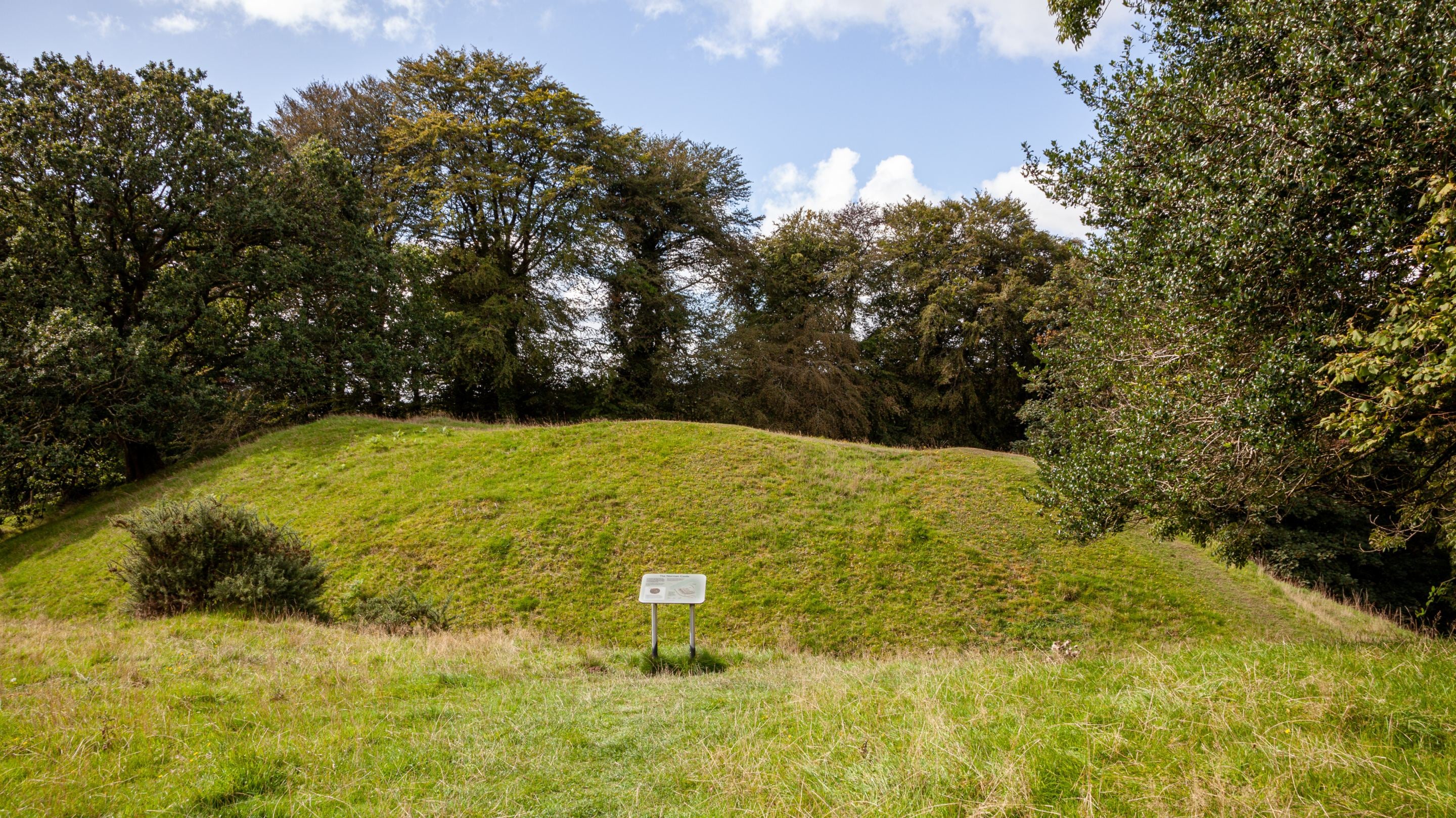 Remaining earthworks of Norman castle that once stood overlooking Lydford Gorge, Devon