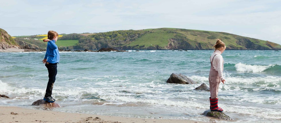 Visitors at Wembury Beach, Devon
