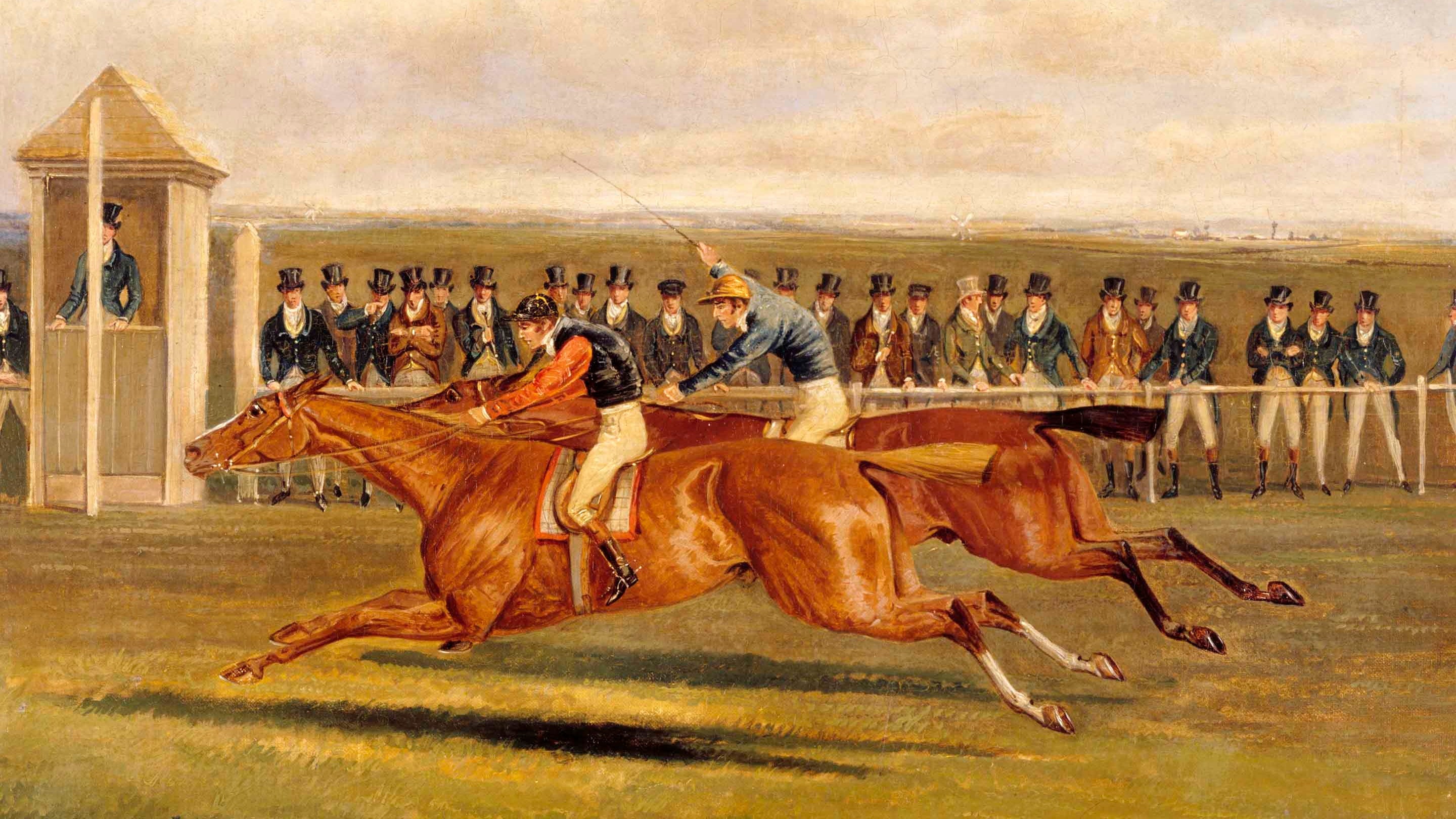 'Elis' Beating Colonel Peel's 'Slane', by Henry Alken (1837) at Shugborough Hall, depicting a horse race at Newmarket in 1837