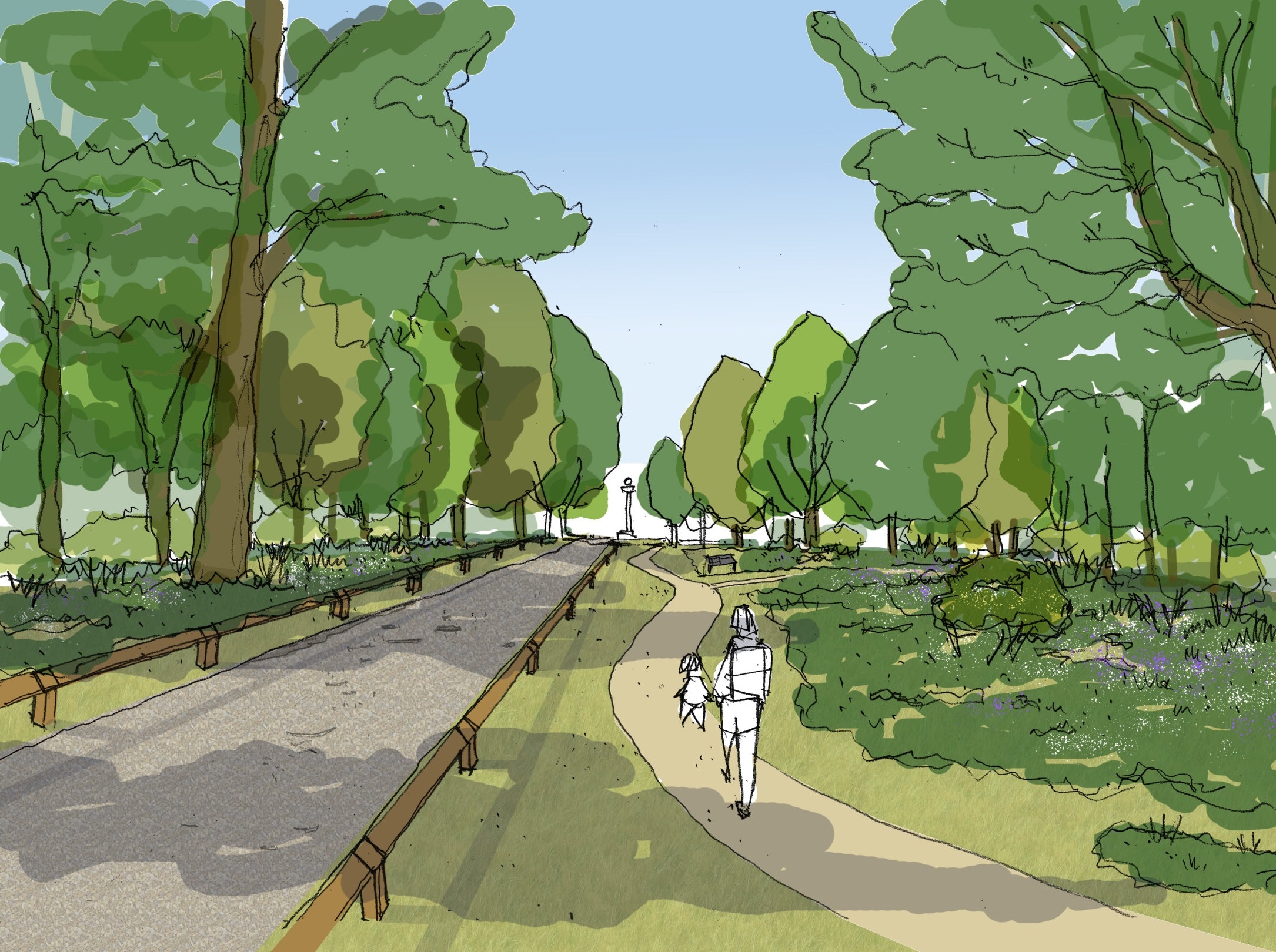 Example illustration of Monument Drive in the future