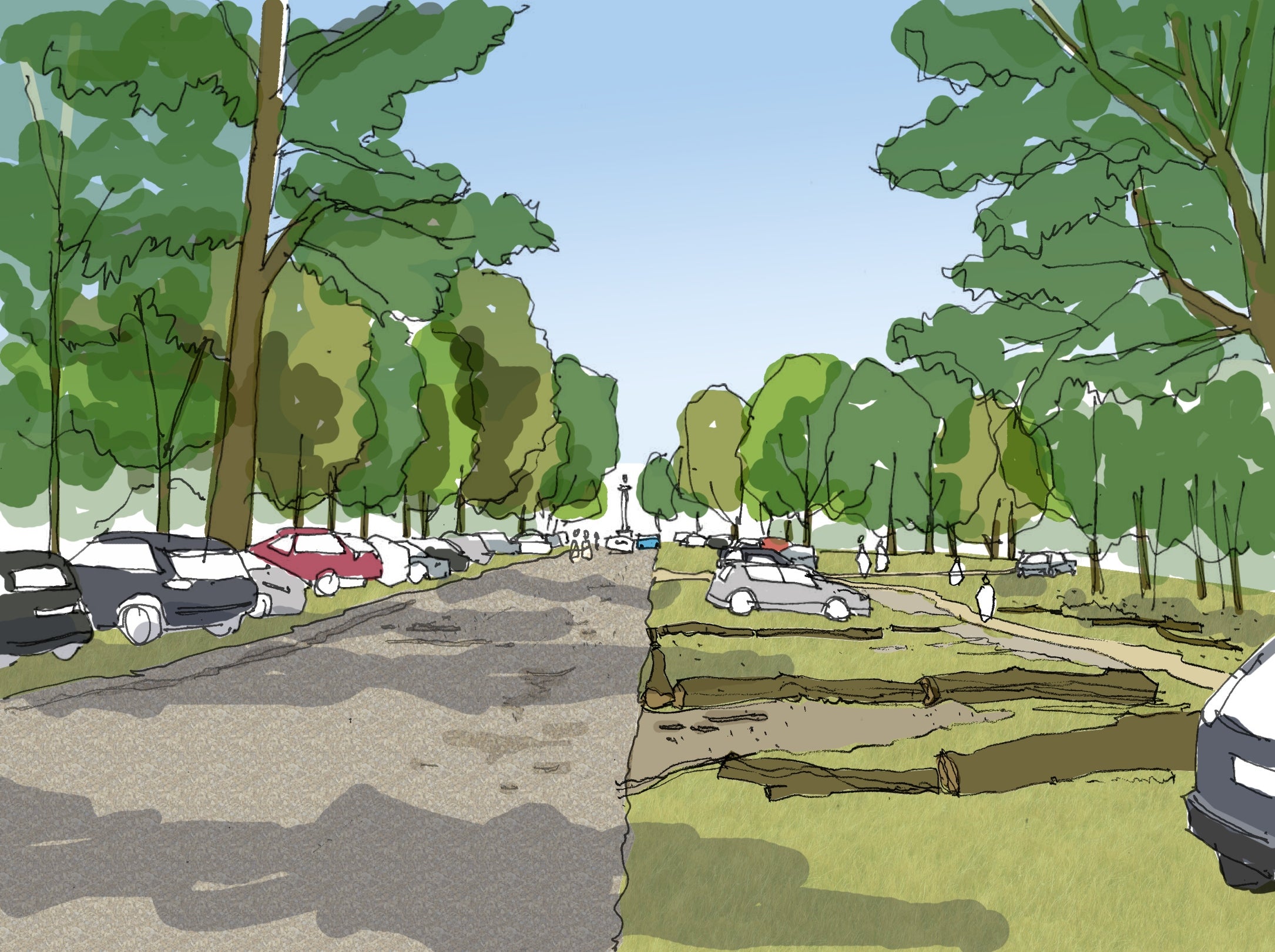 Illustration of Monument Drive today