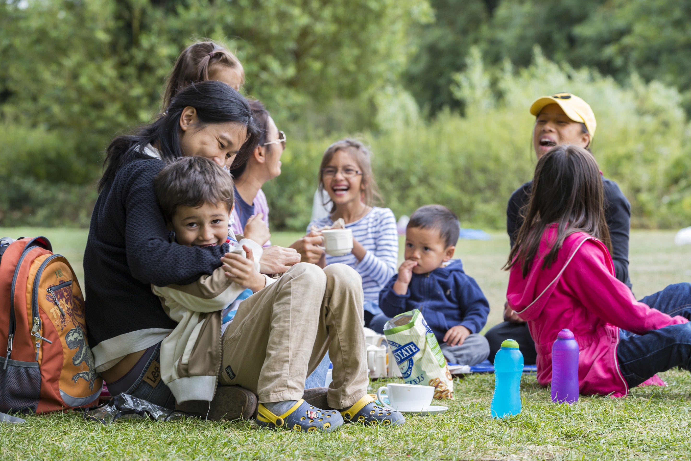 Family enjoying a picnic