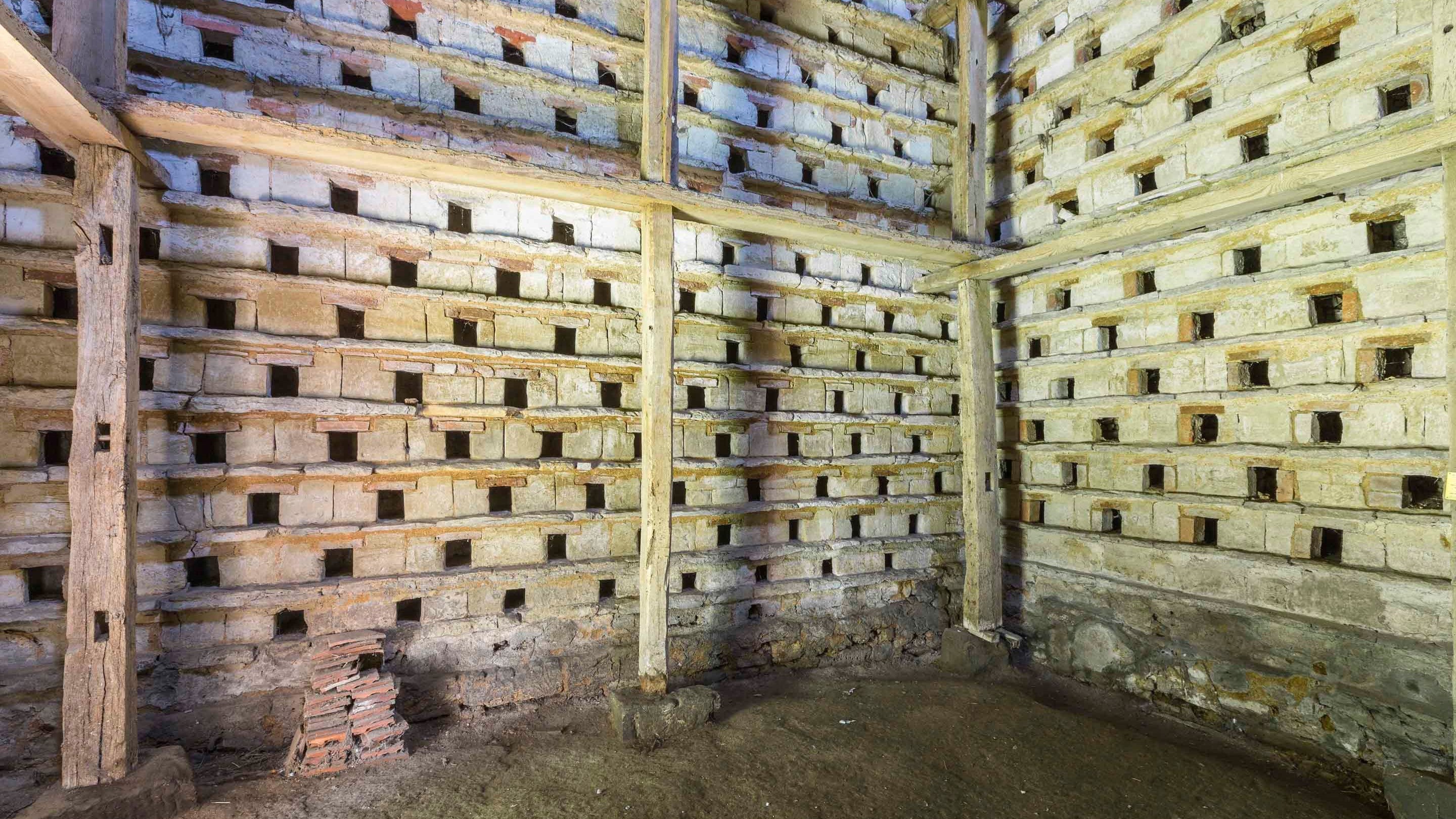 Interior view of the Willington Dovecote, Bedfordshire