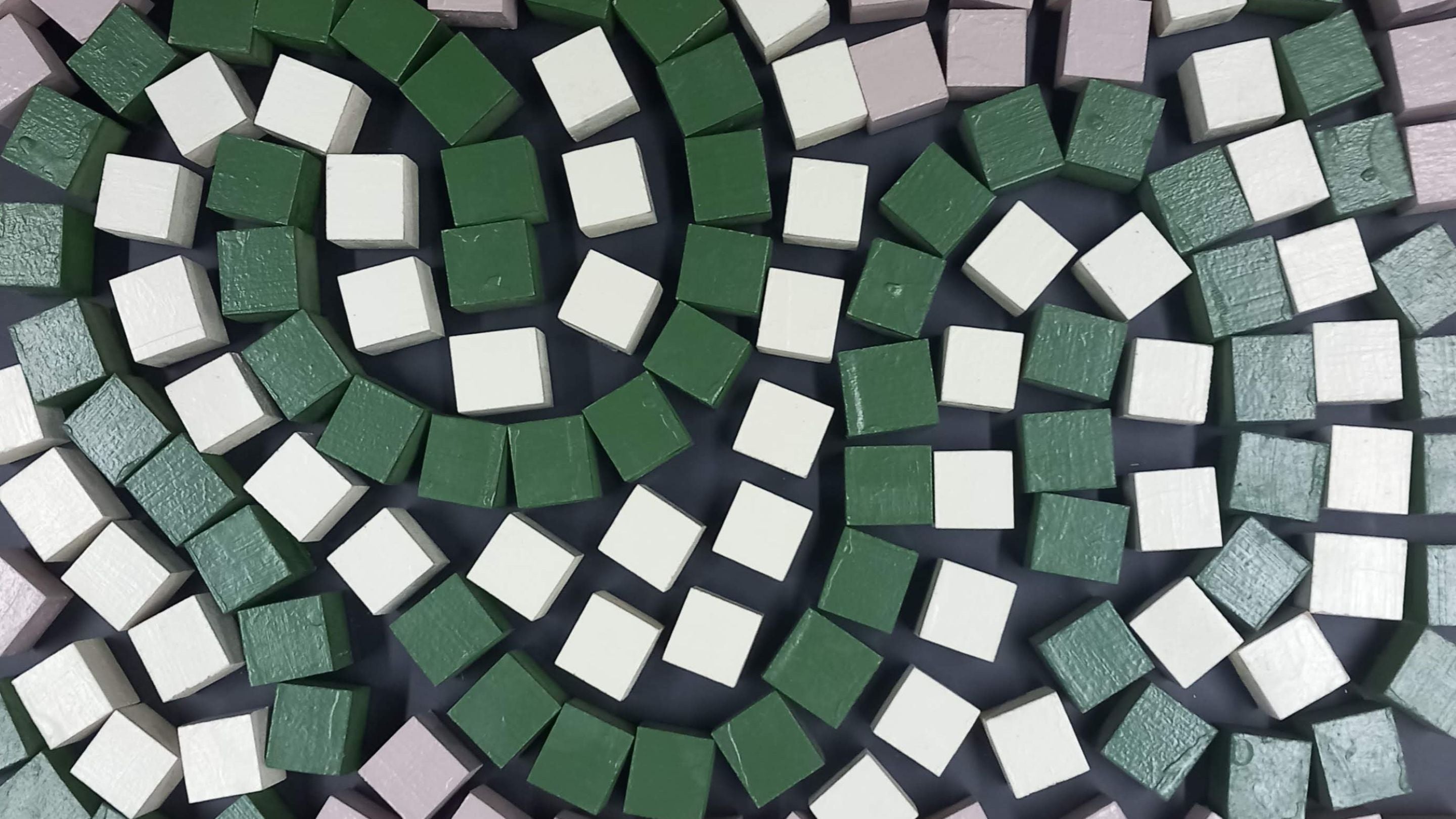 Close-up of magnetic mosaic at Chedworth Roman Villa