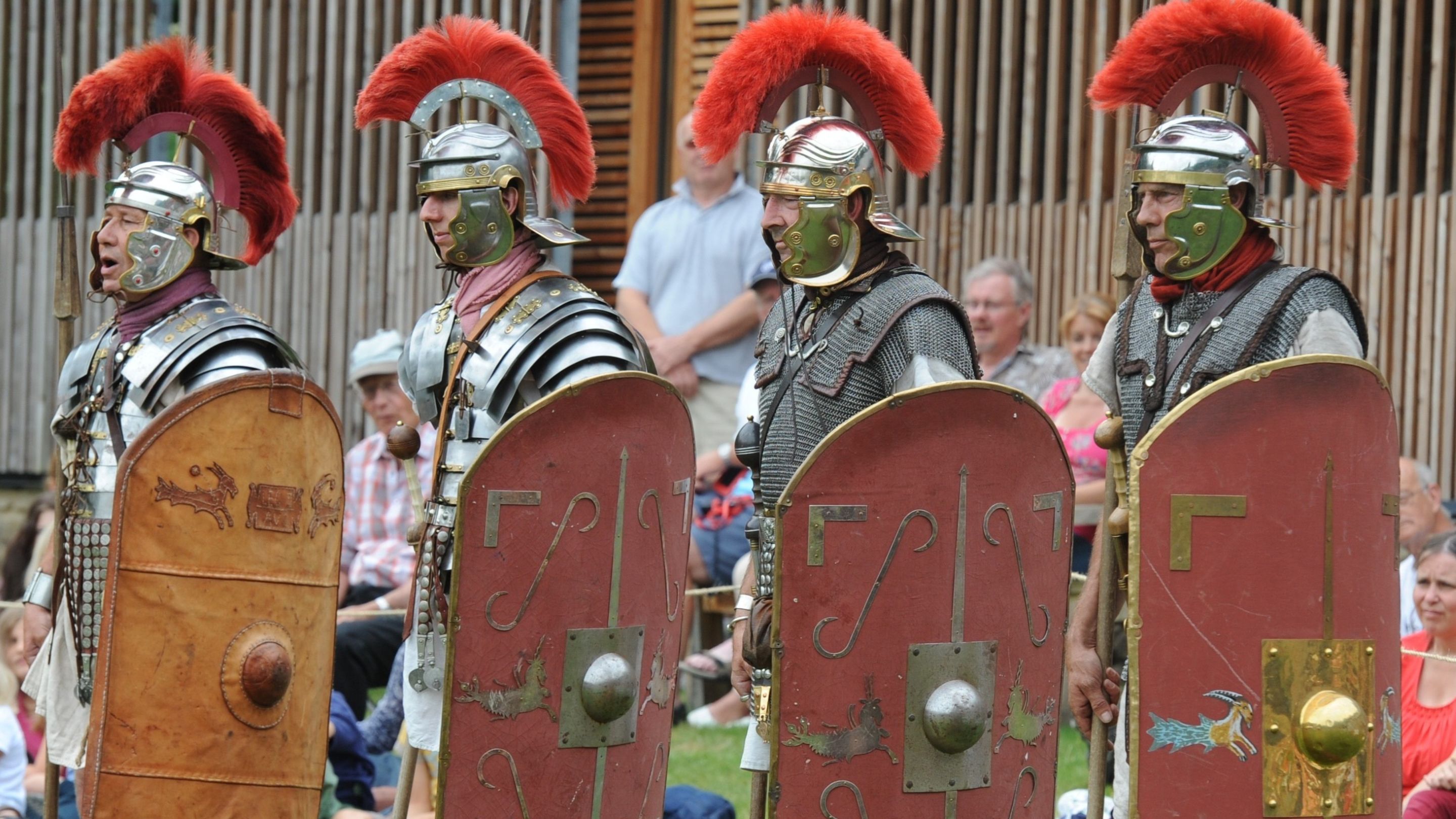 Roman soldiers at Chedworth Roman Villa