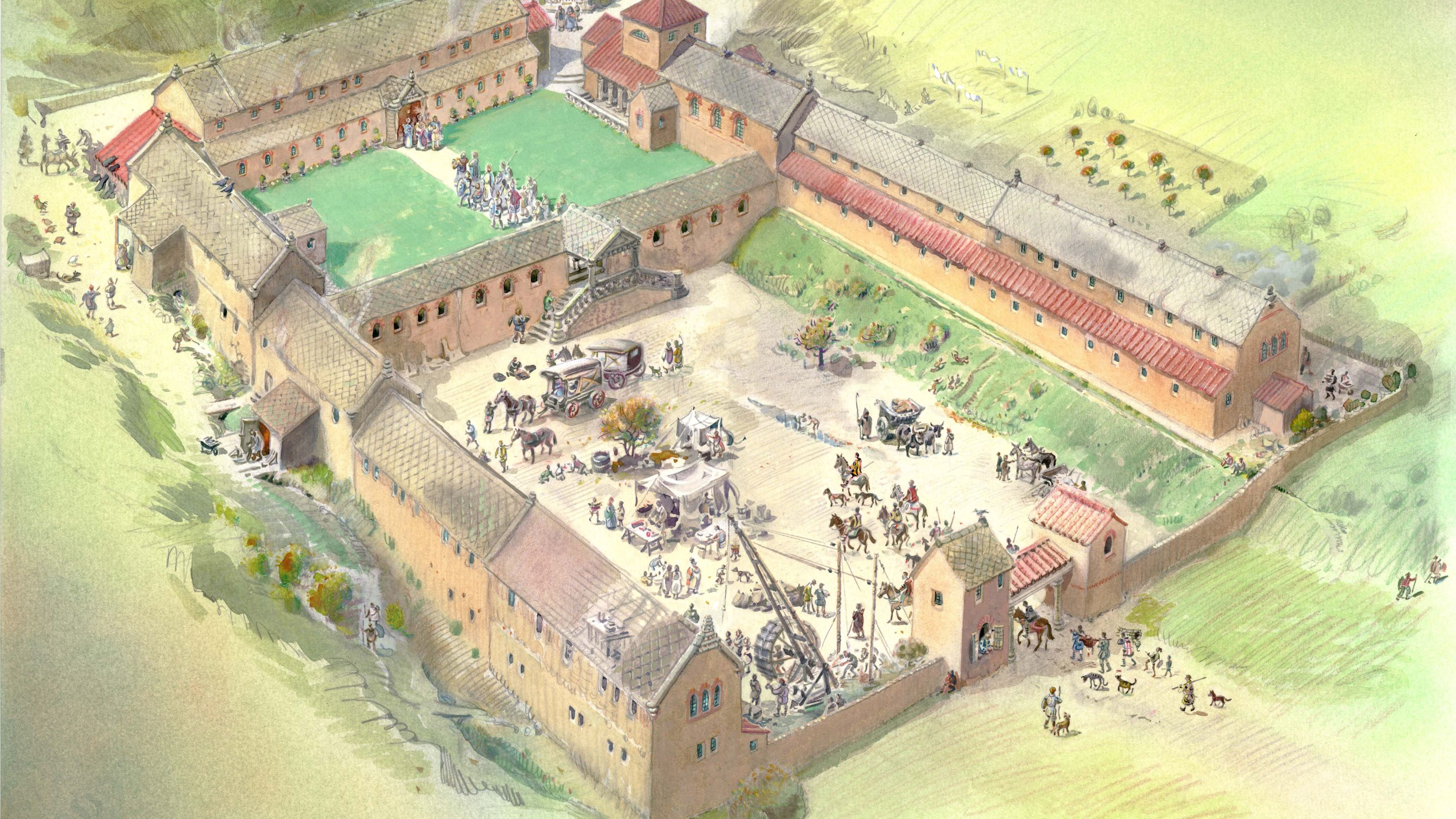 Reconstruction of Chedworth Roman Villa Tony Kerrins Fig 7.30 Monograph