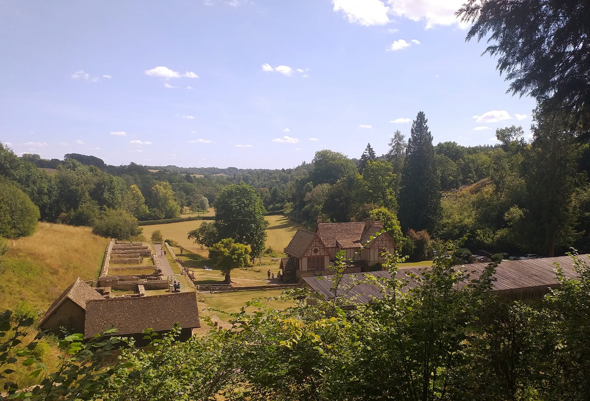 Summer view of Chedworth Roman Villa