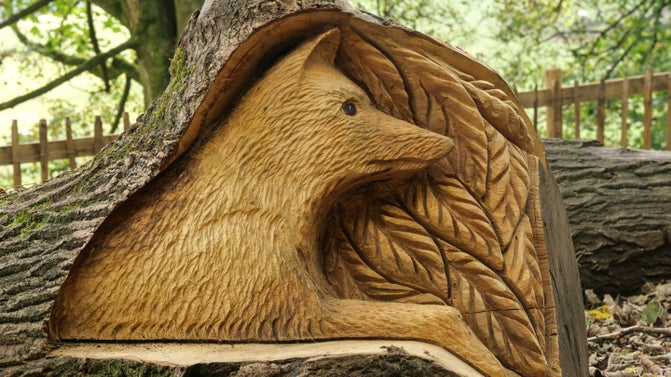 Fox sculpture at Newark Park, Gloucestershire