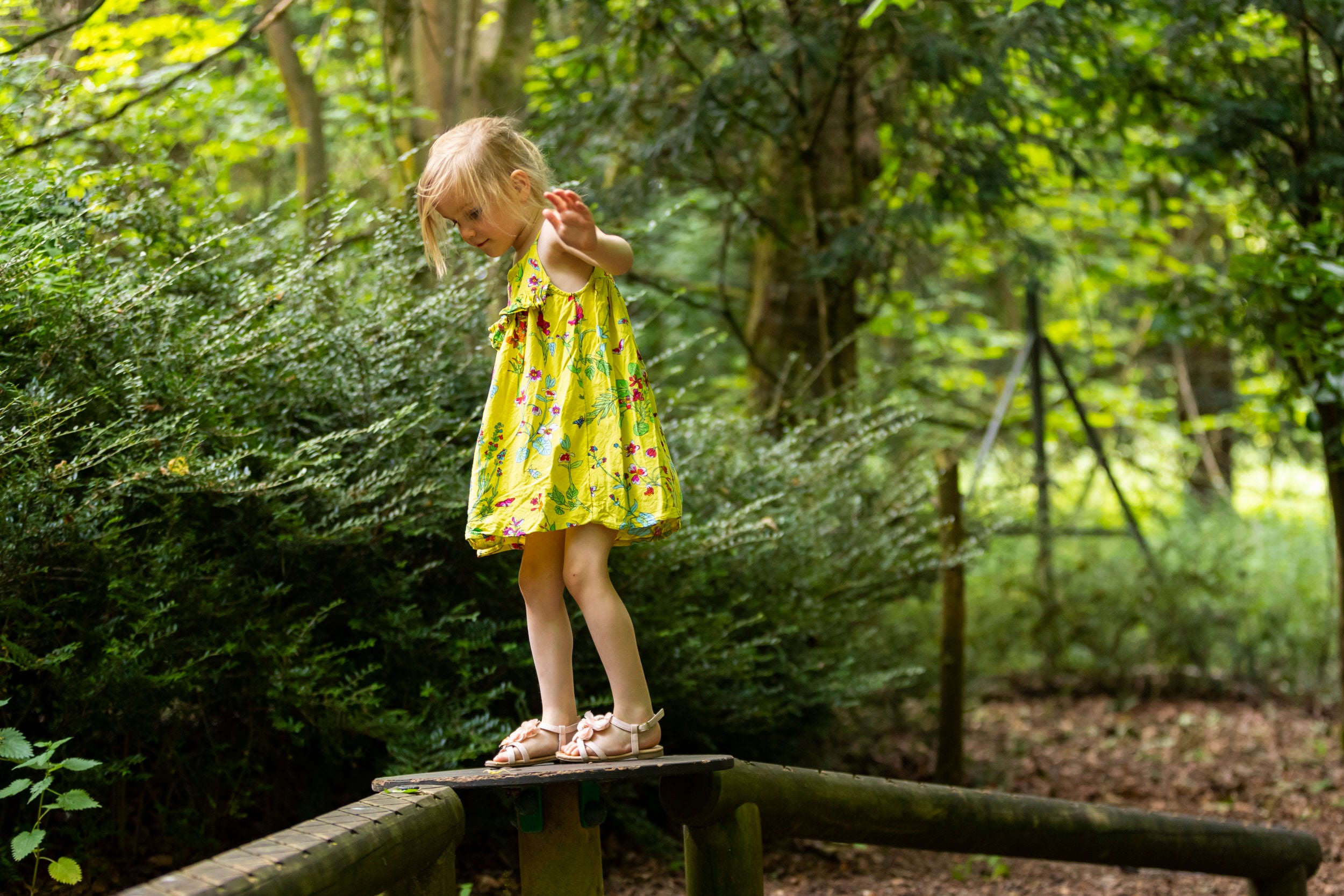 Girl on a balance beam