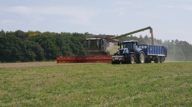 Harvesting barley on the Hinton estate