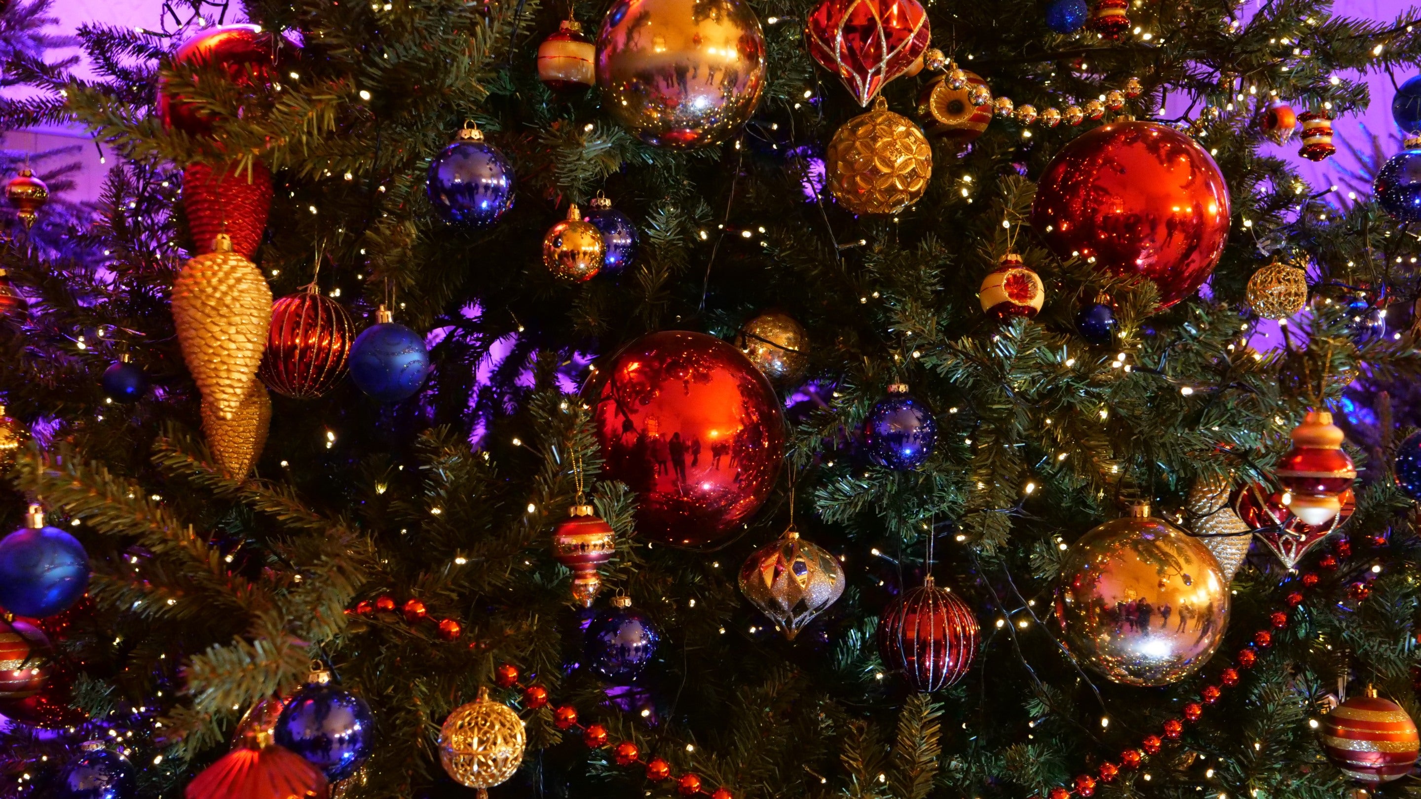 Baubles on a  Christmas tree