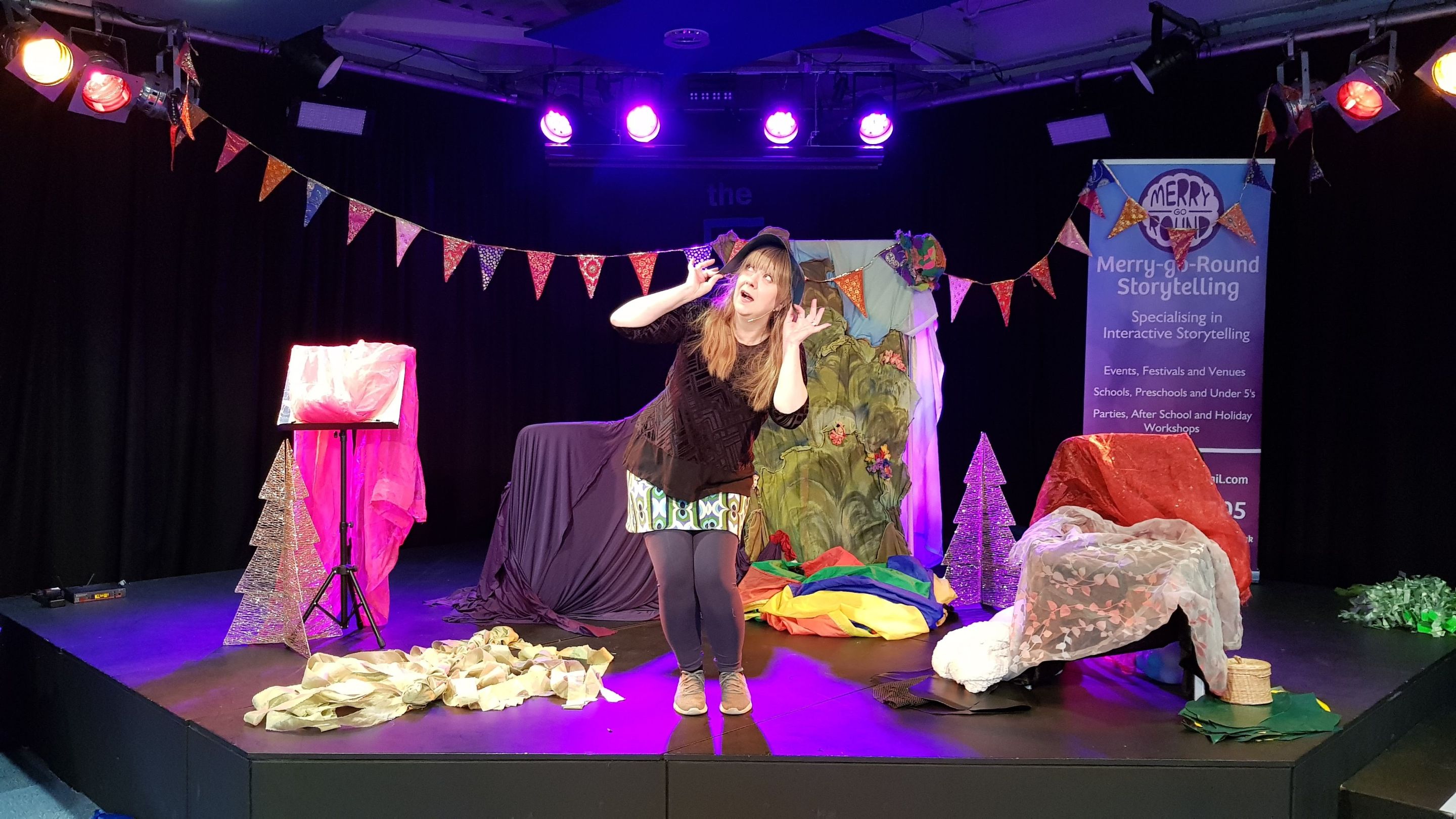 Professional storyteller Merry-go-Round performing