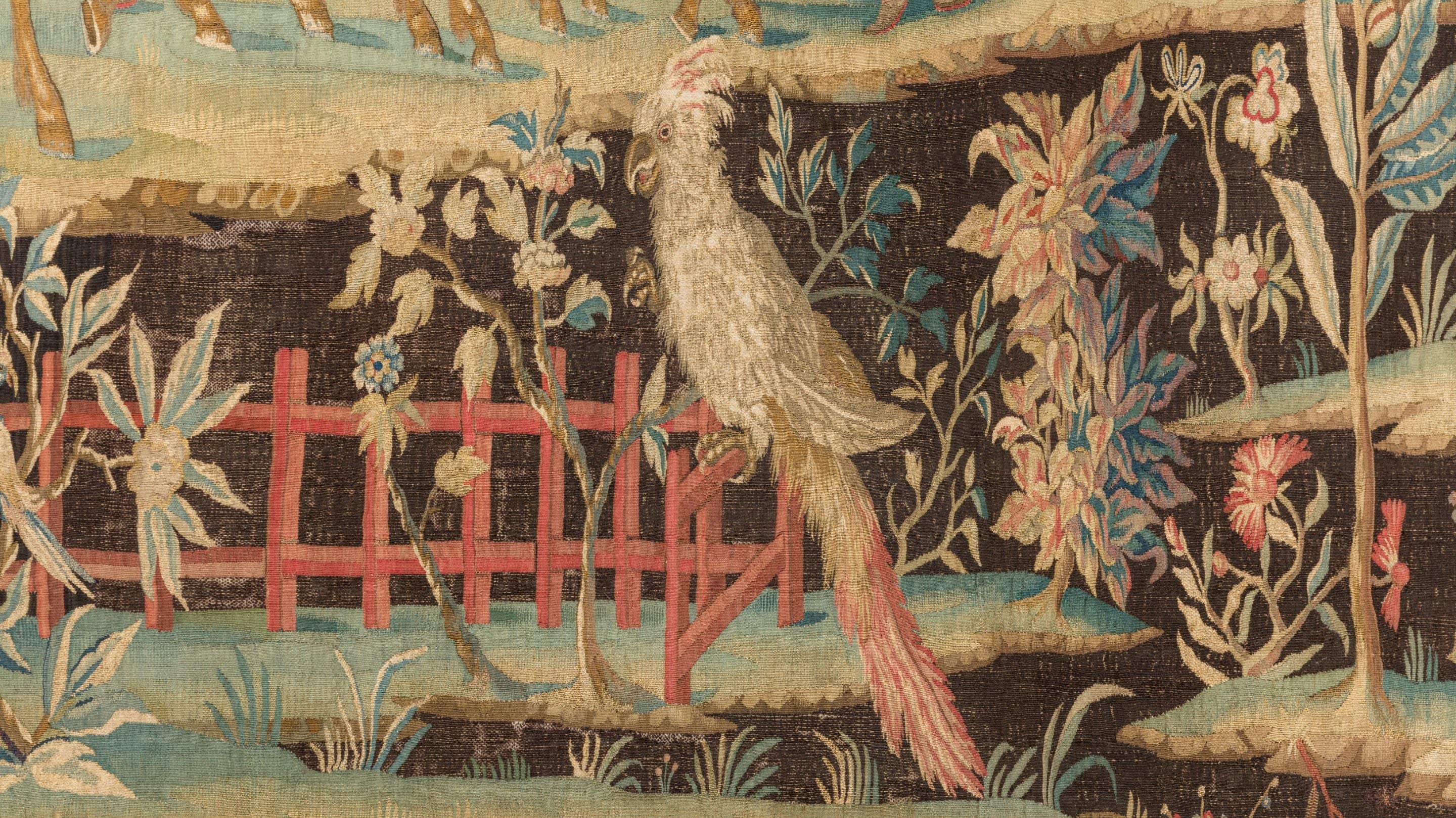 Detail of the Soho tapestries returned to The Vyne, Hampshire