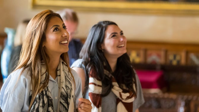 Visitors enjoy a tour