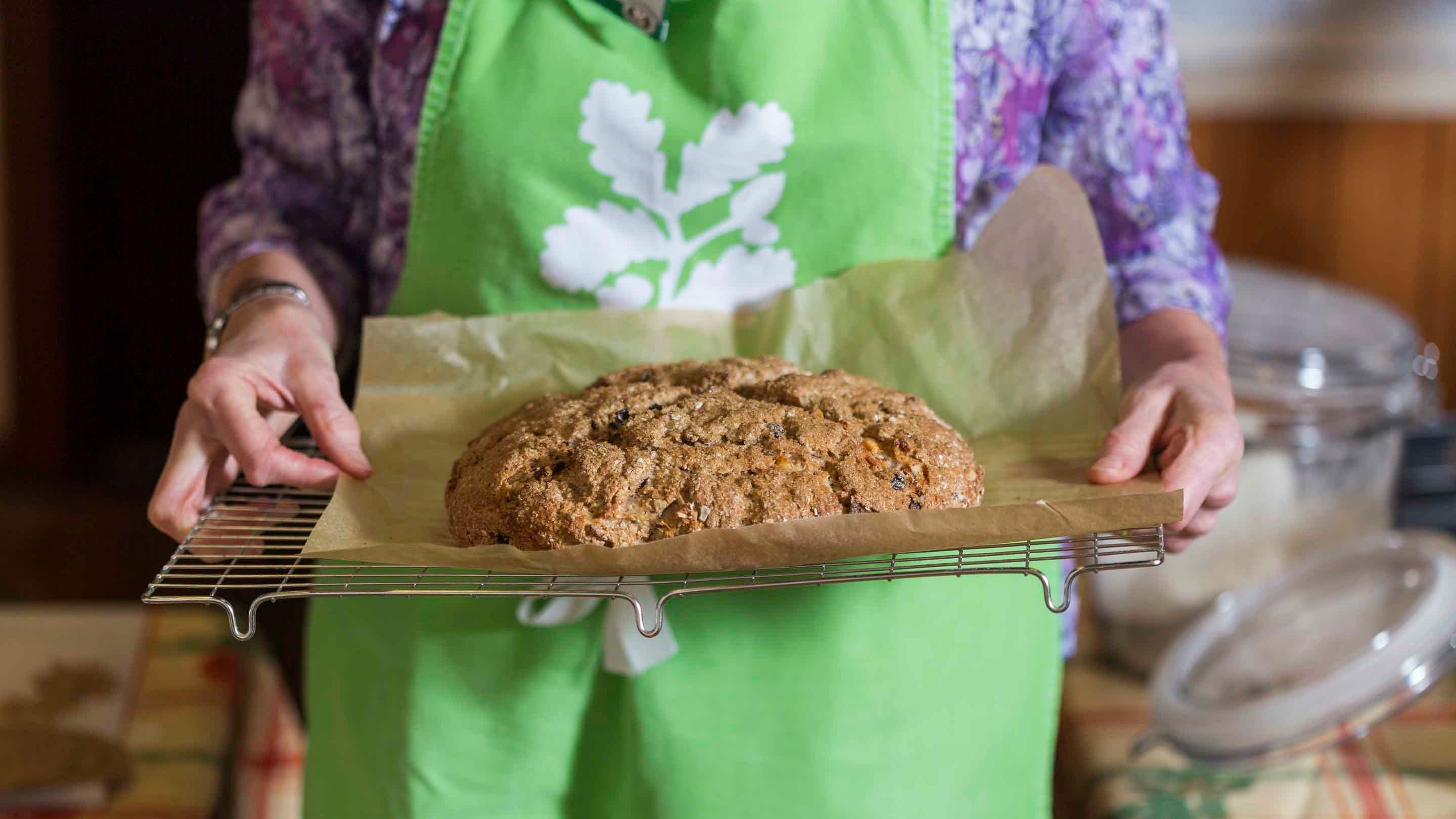 Baking with flour made on-site at Winchester City Mill, Hampshire