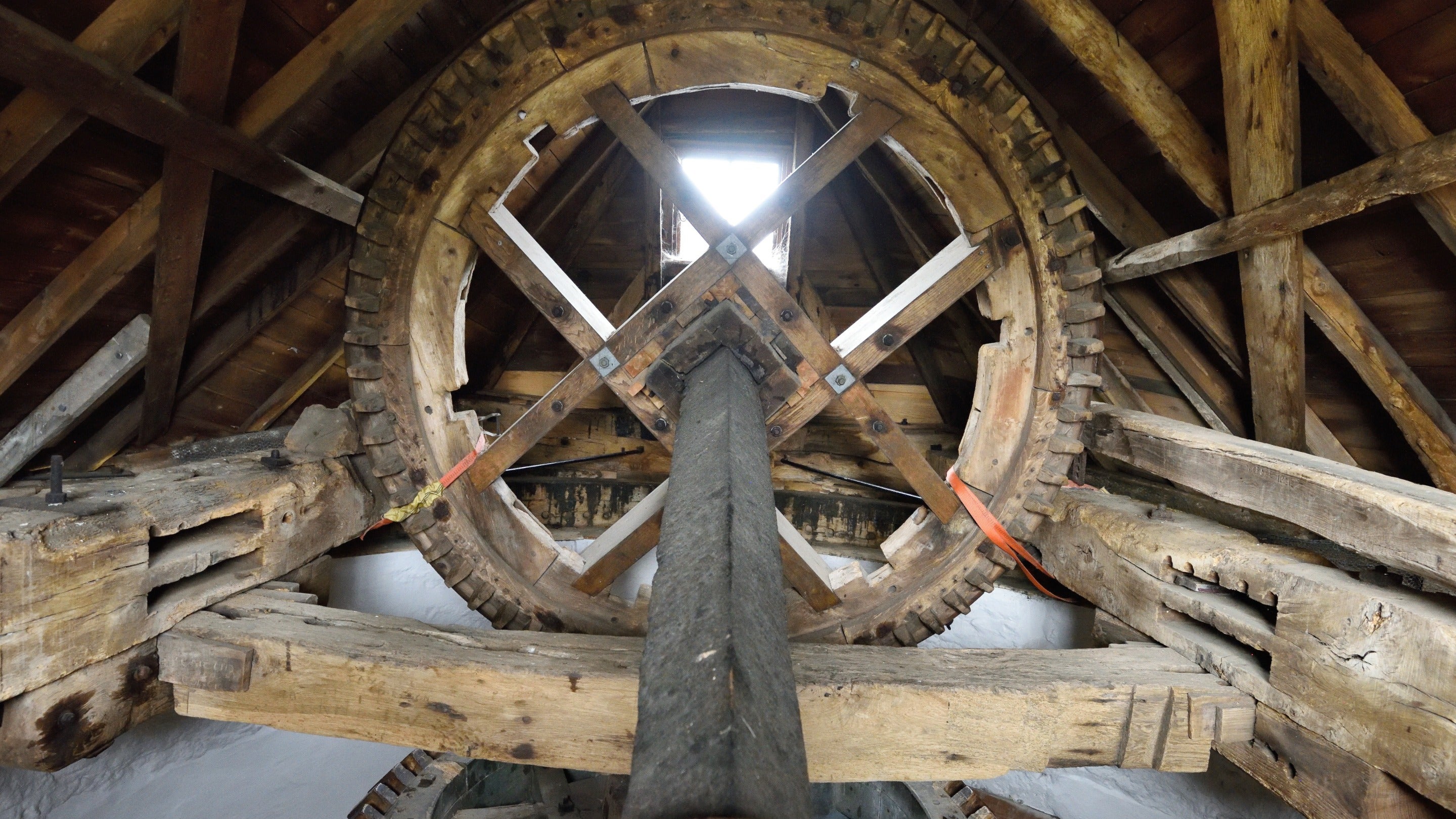 The interior workings of Bembridge Windmill, Isle of Wight