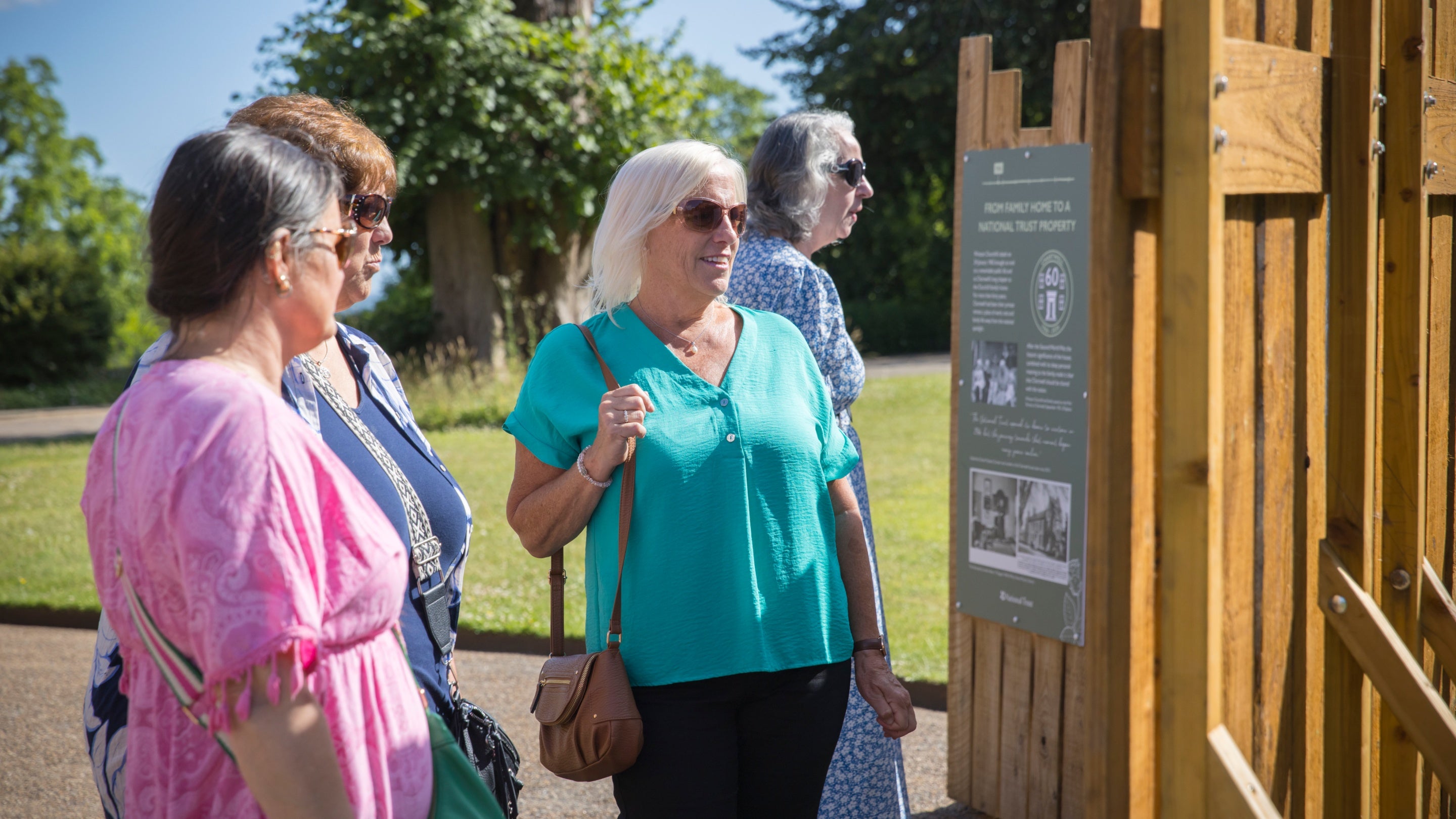 Visitors looking at outdoor display at Chartwell, Kent